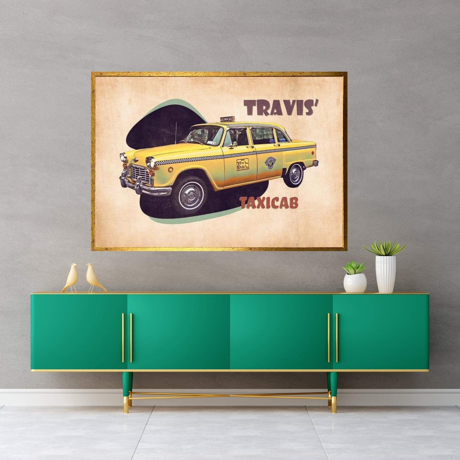 Travis' Taxicab Canvas Wall Art - Y Canvas