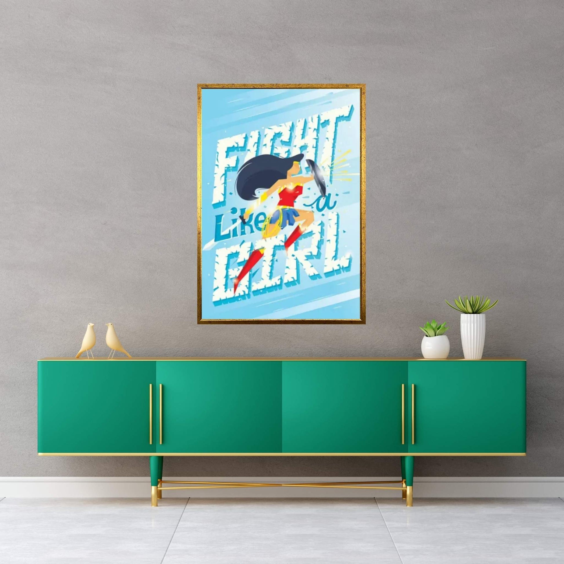 Fight Like A Girl Canvas Wall Art - Y Canvas