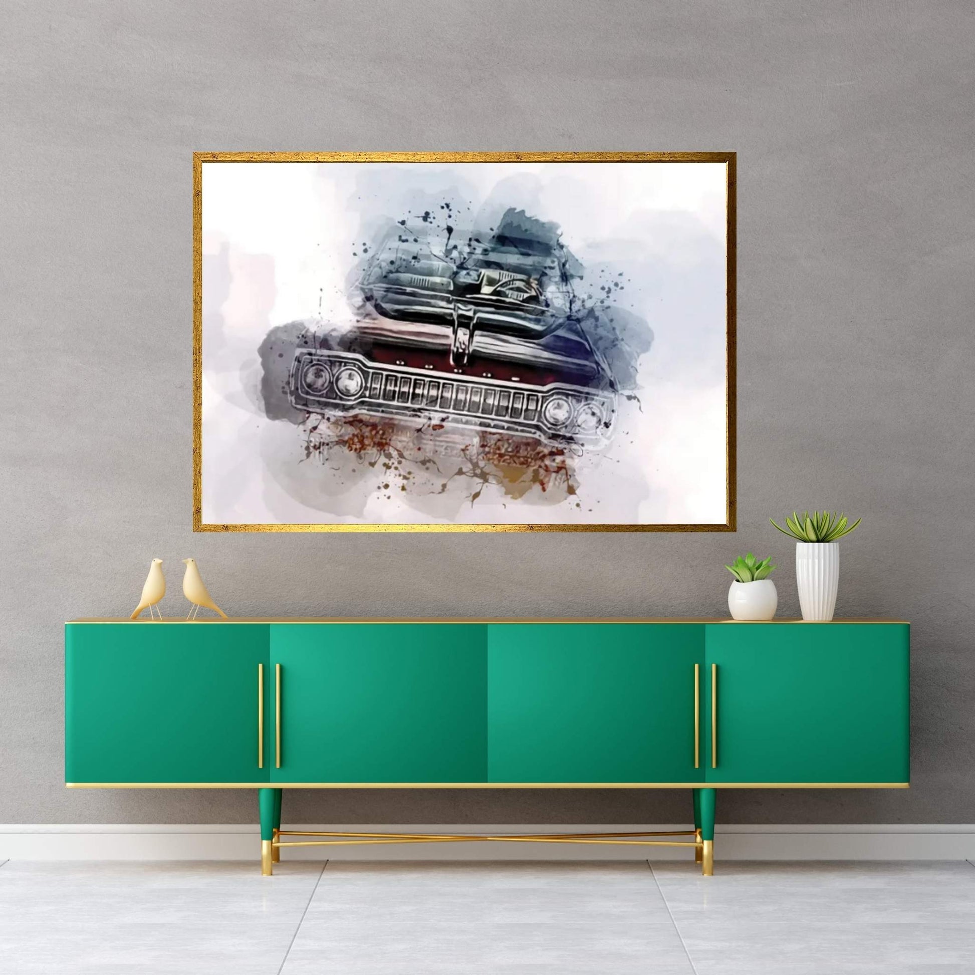 Dodge Coronet 500 Convertible 1965 Cars Canvas Wall Art - Y Canvas