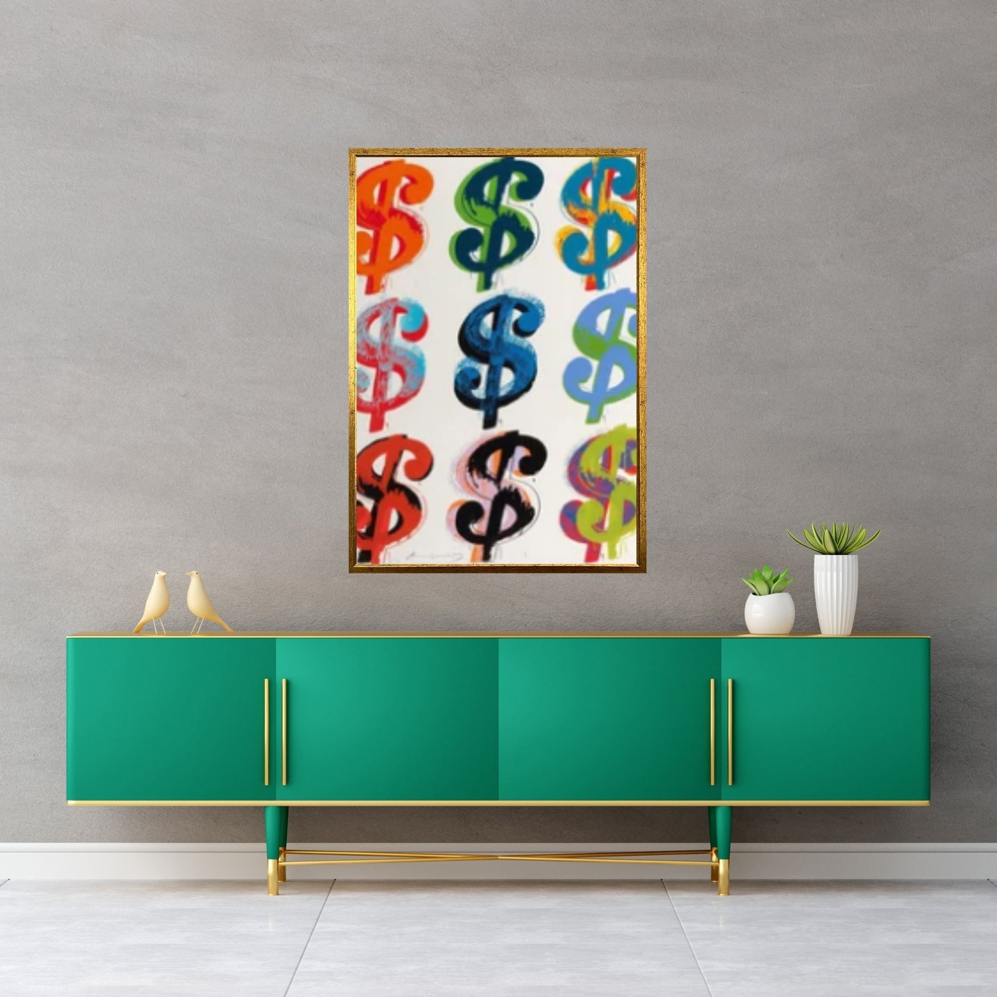 Rare Andy Warhol Dollar Sign Canvas Wall Art poster, Andy Warhol Art Canvas, Wall Art Decor - Y Canvas