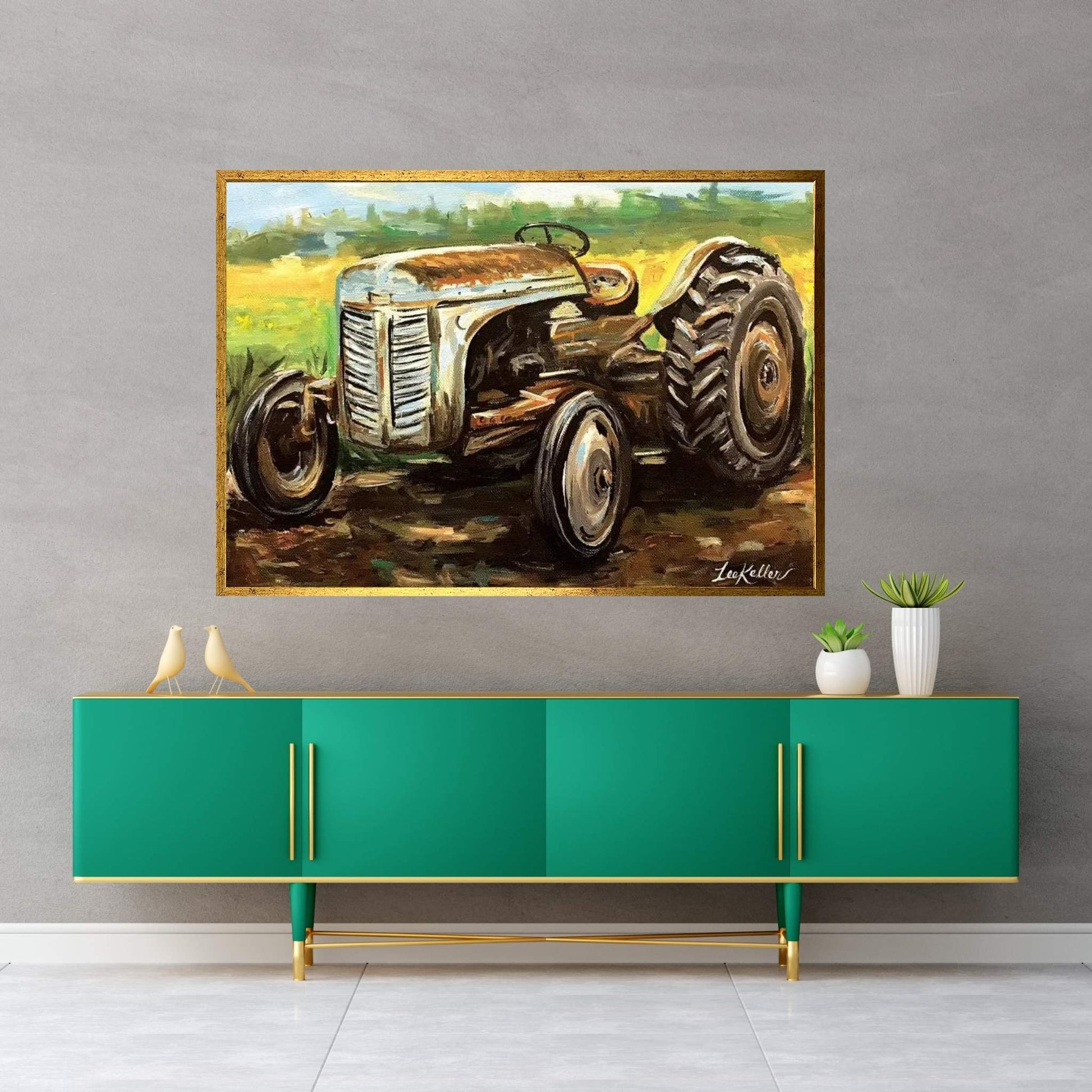 Vintage Tractor Canvas Wall Art - Y Canvas