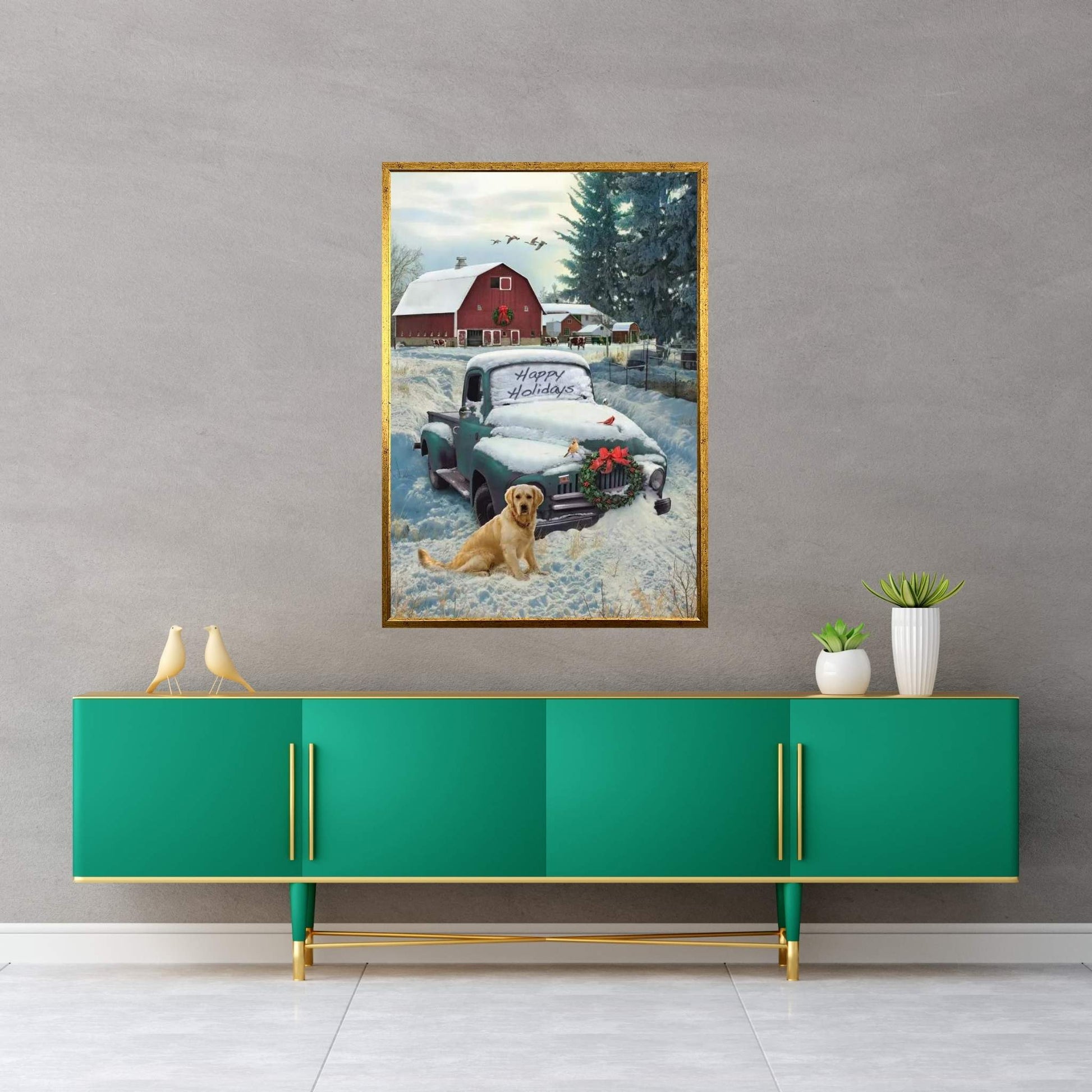 Holiday Truck Canvas Wall Art - Y Canvas