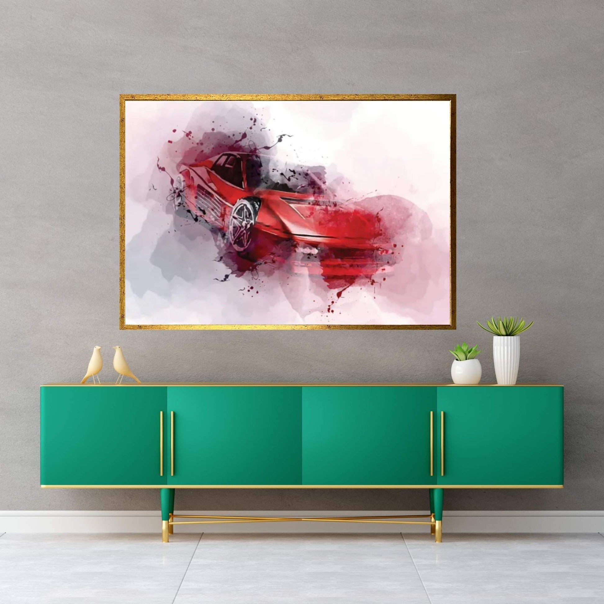 Ferrari Testarossa Retro Cars 1984 Canvas Wall Art - Y Canvas