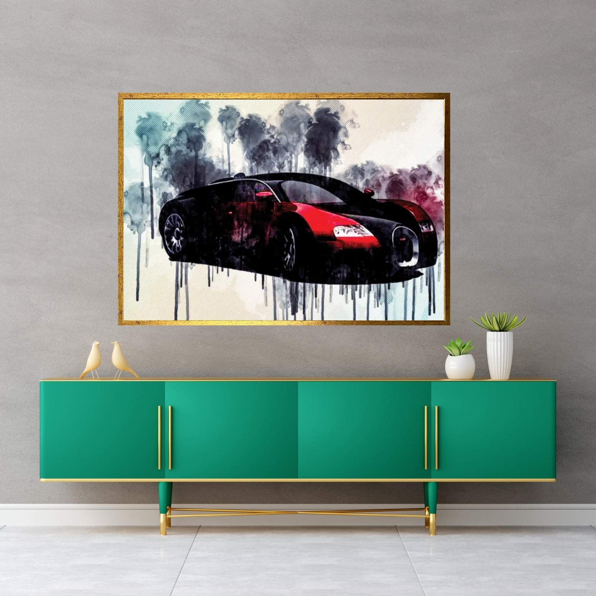 Bugatti Veyron Model Hypercar Sports Car Canvas Wall Art - Y Canvas