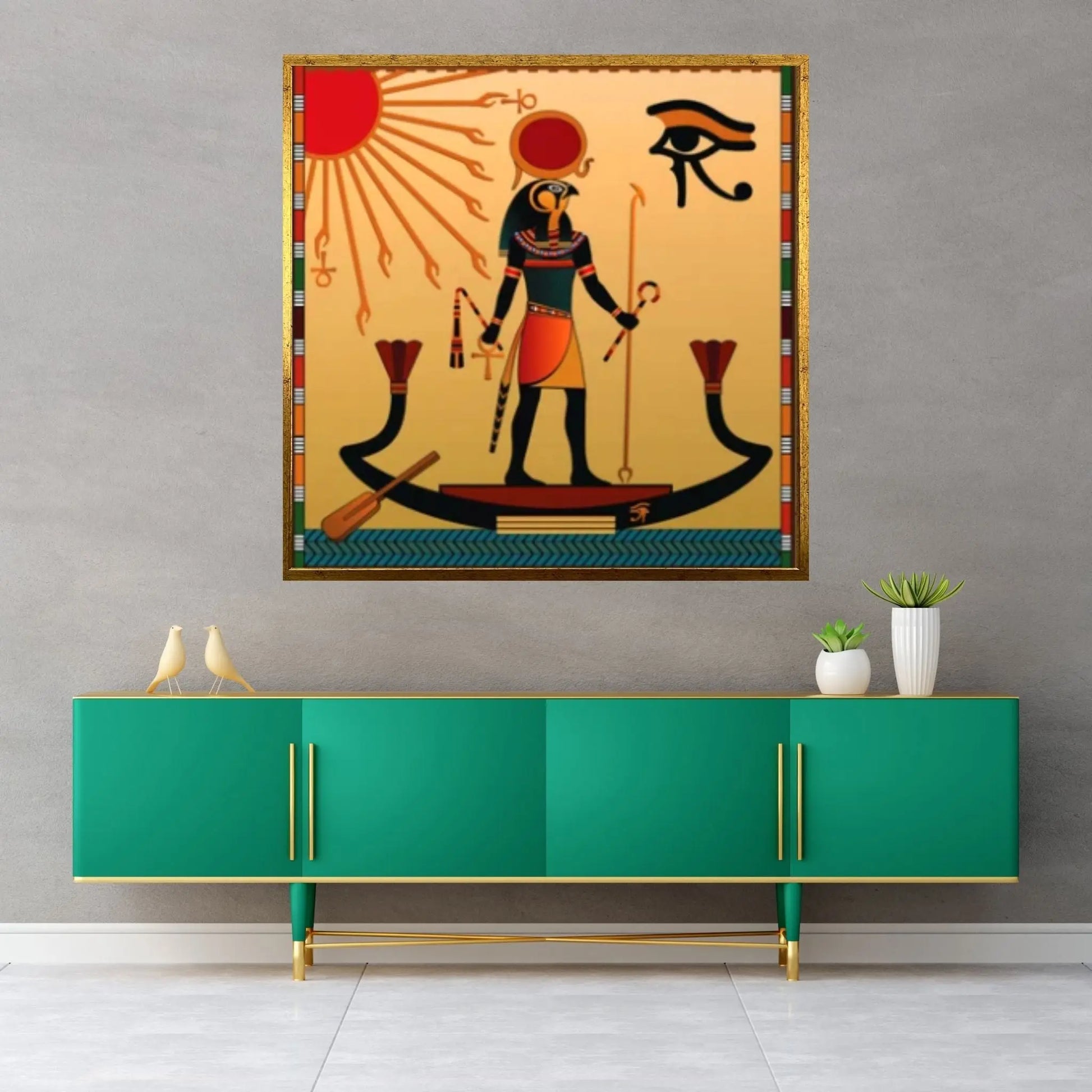 Sun God Ra Canvas Art, Egyptian God Artwork, Eye of Ra Poster Art, Egyptian Mythology Wall Art, Ancient Egyptian Wall Decor - Y Canvas