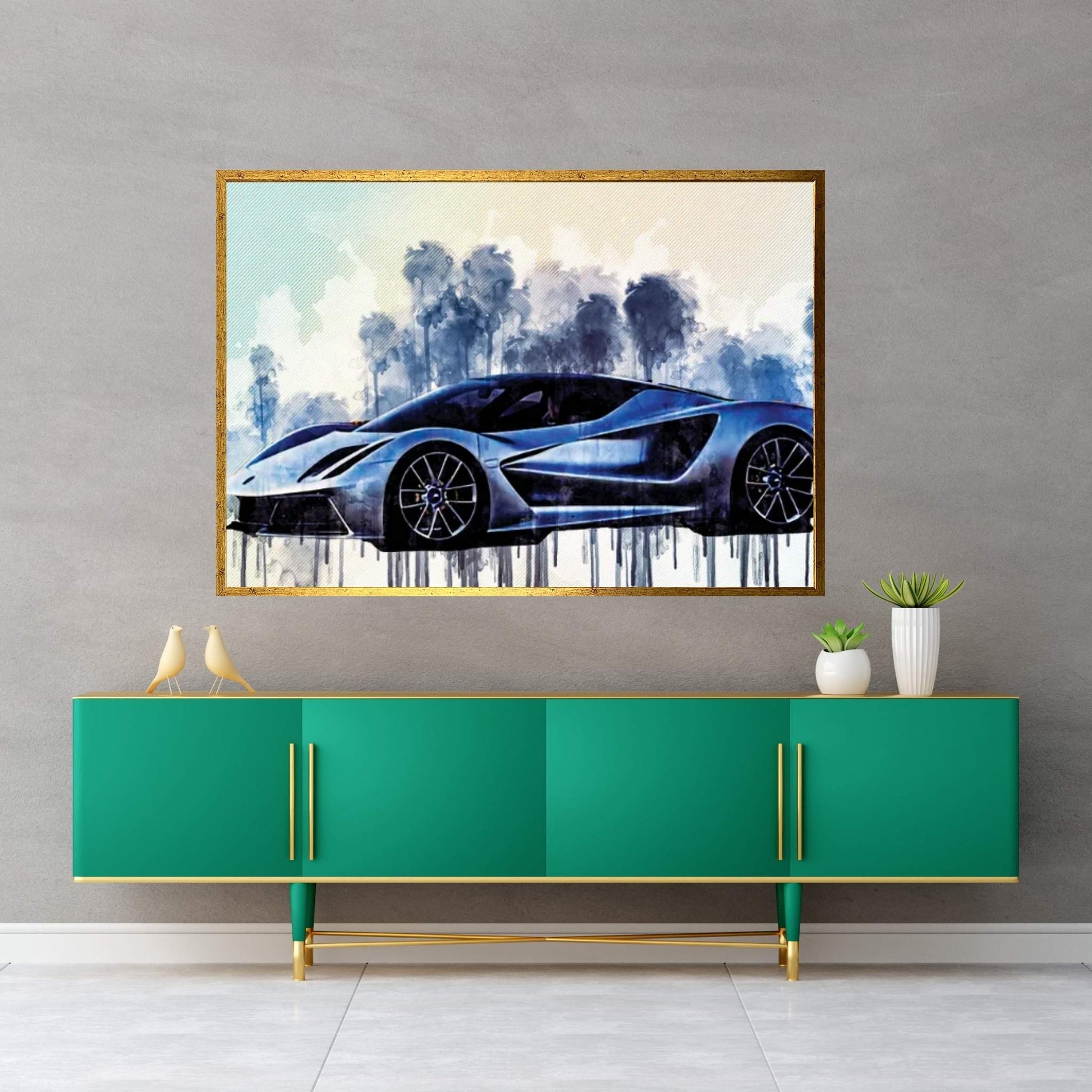 Lotus Evija 2020 Side View Silver Hypercar Exterior New Silver Evija British Sports Cars Canvas Wall Art - Y Canvas