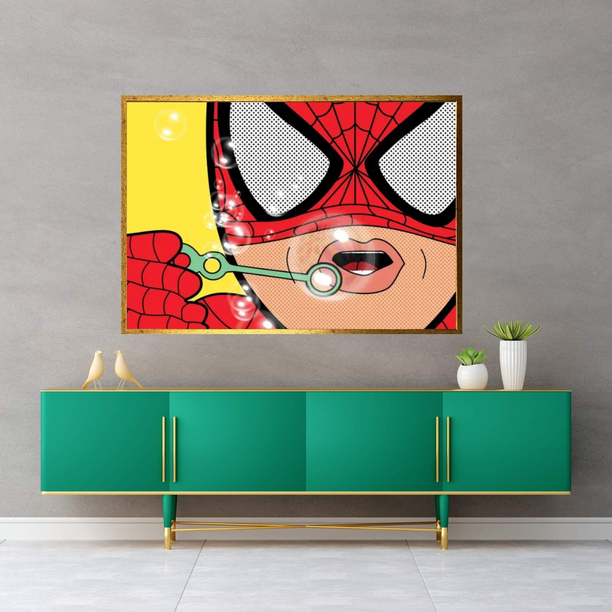 Spidey Bubbles Canvas Wall Art - Y Canvas