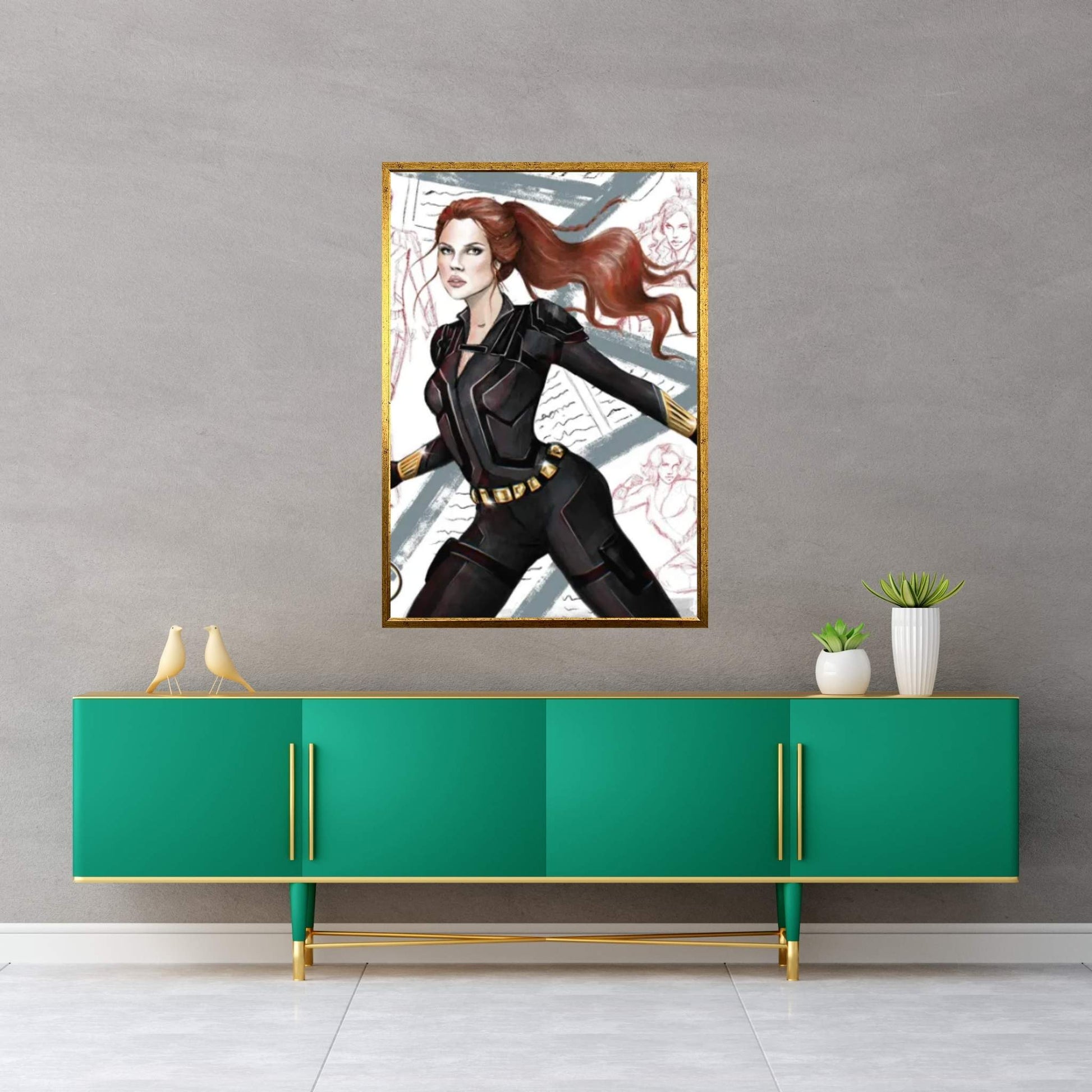 Black Widow Canvas Wall Art - Y Canvas