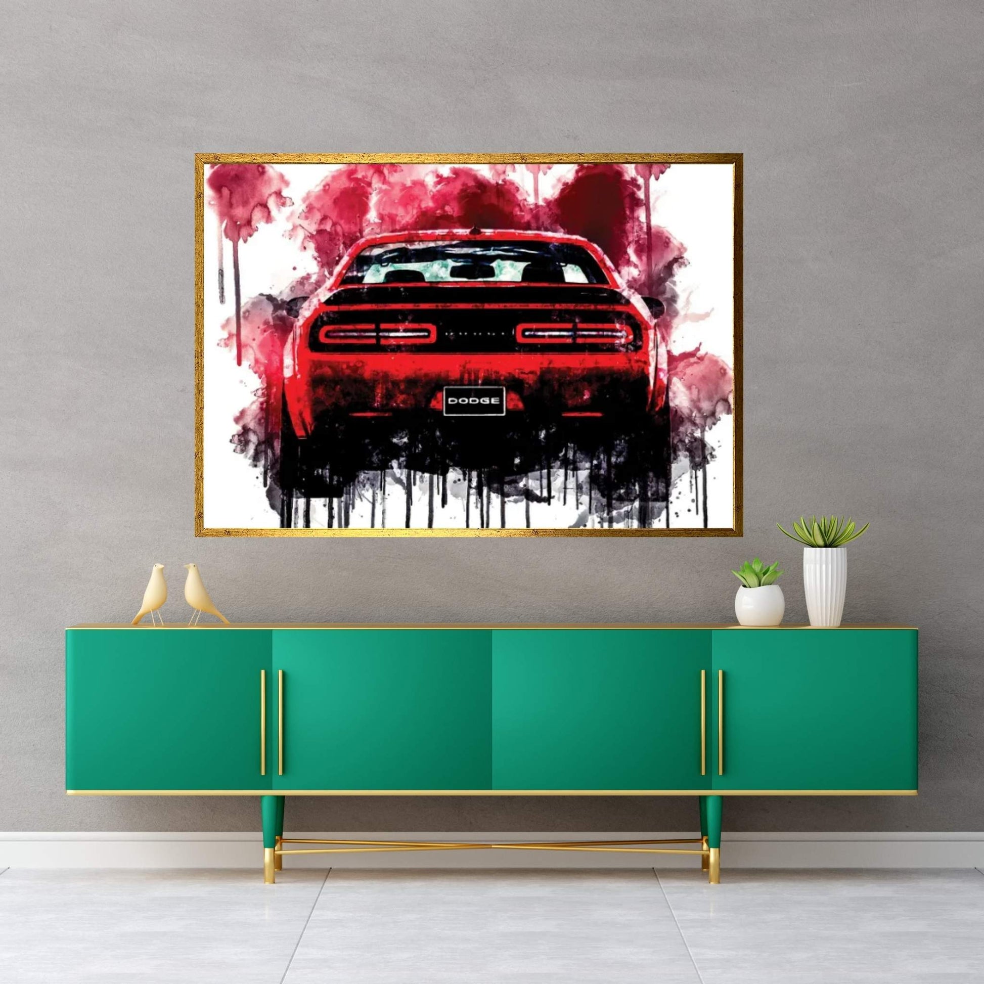 2018 Dodge Challenger SRT Demon Vehicle CDLXIV Canvas Wall Art - Y Canvas