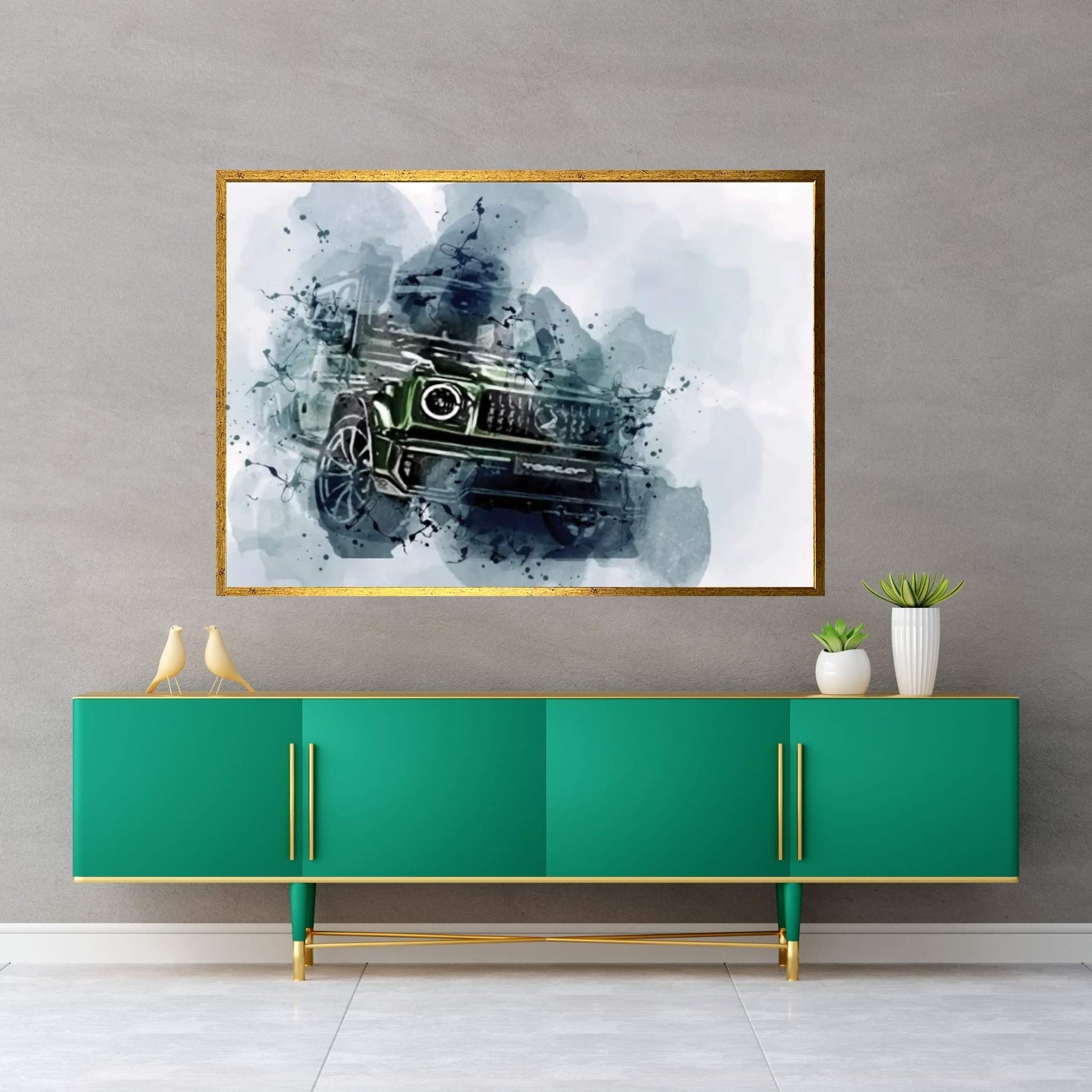 Mercedes-Amg G63 1nferno Topcar Green Canvas Wall Art - Y Canvas