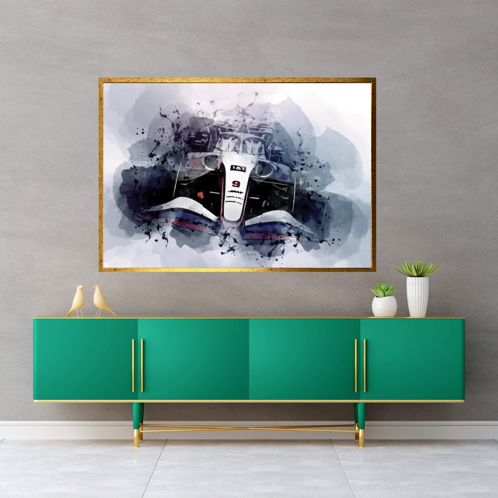 2022 Haas Vf-22 Formula 1 Canvas Wall Art - Y Canvas