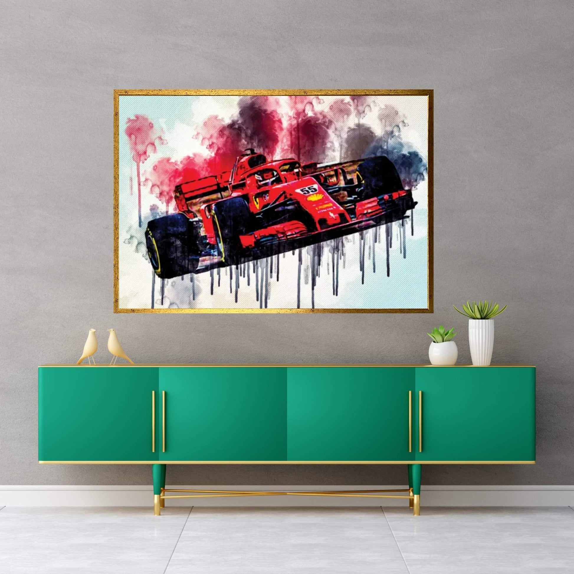 Ferrari Sf21 Carlos Sainz 2021 F1 Cars Formula 1 Ferrari Canvas Wall Art - Y Canvas