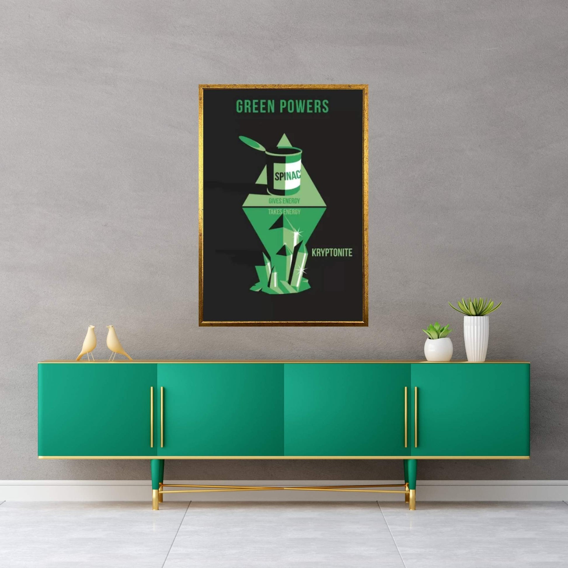 Green Powers Canvas Wall Art - Y Canvas