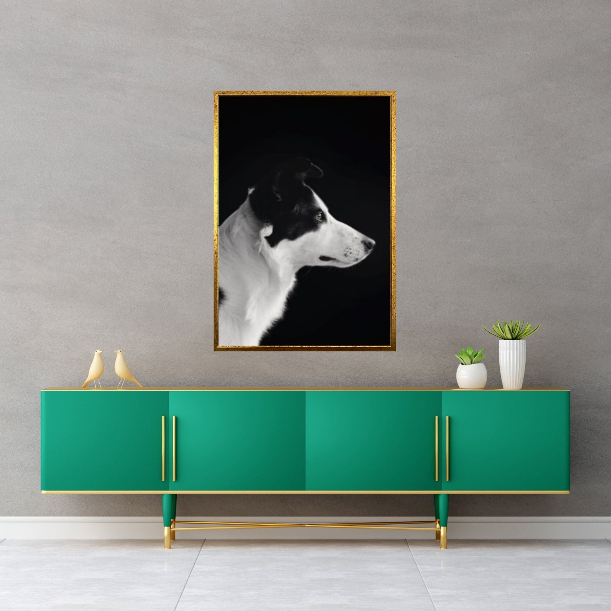 Coat Dog Canvas Print Wall Art Animal Print Fanny Retro Vintage Art - Y Canvas