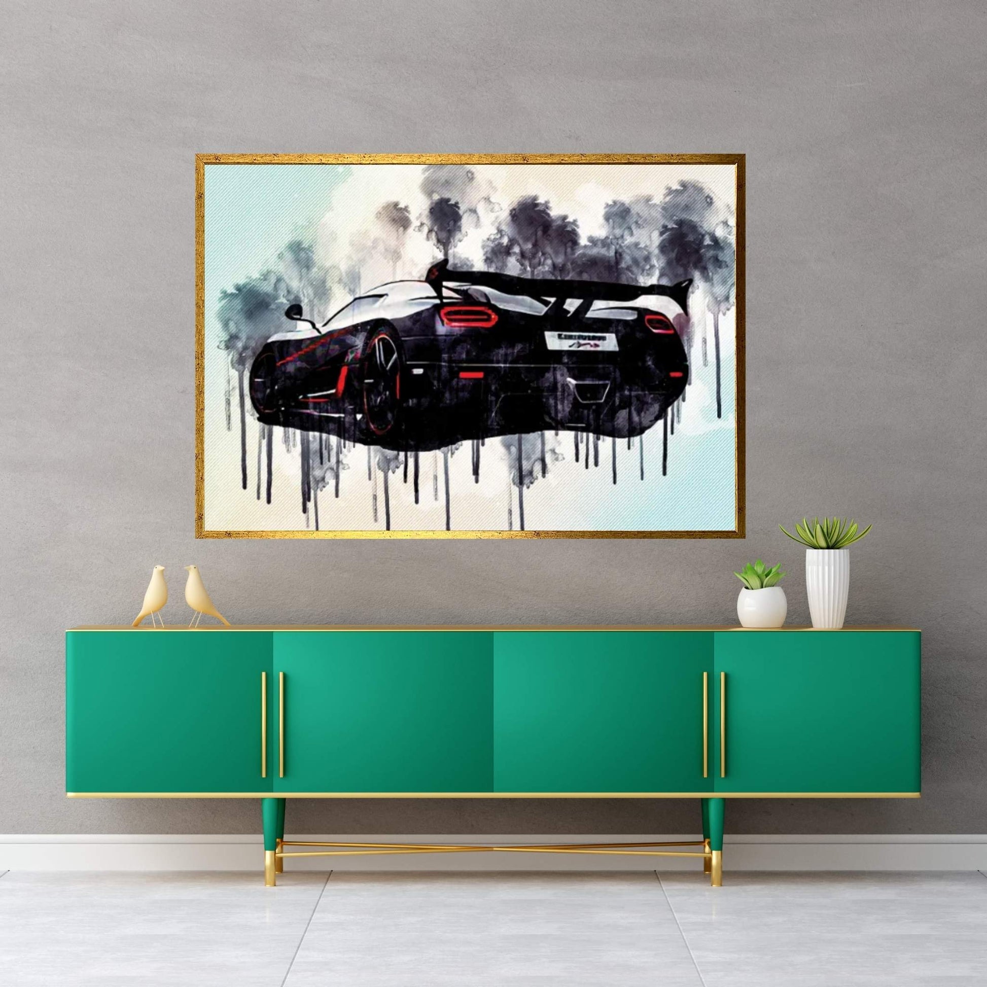 Koenigsegg Agera Rs 2017 Hypercar Rear View Carbon Case Tuning Supercar Canvas Wall Art - Y Canvas