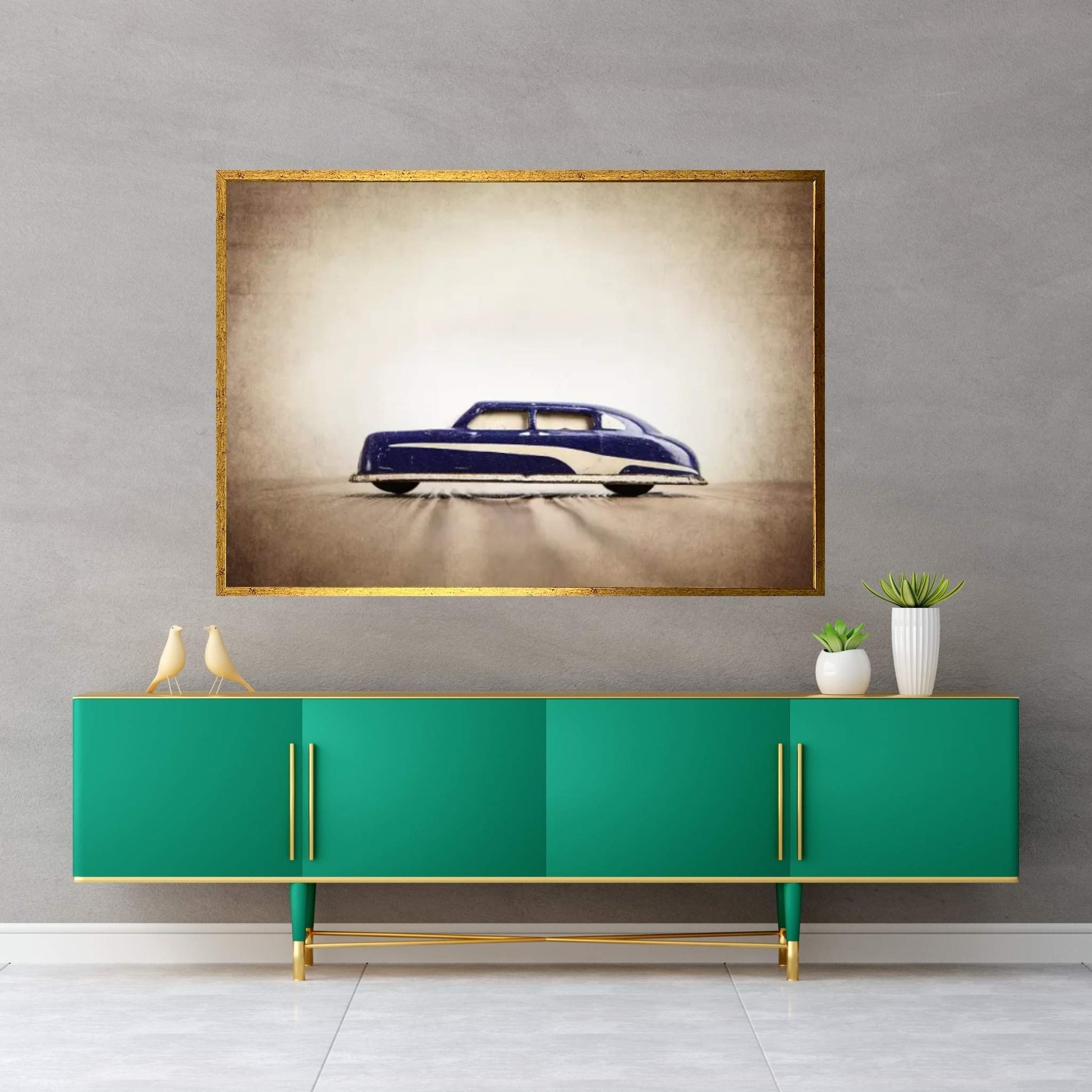 ARGO Purple And White Sedan Canvas Wall Art - Y Canvas