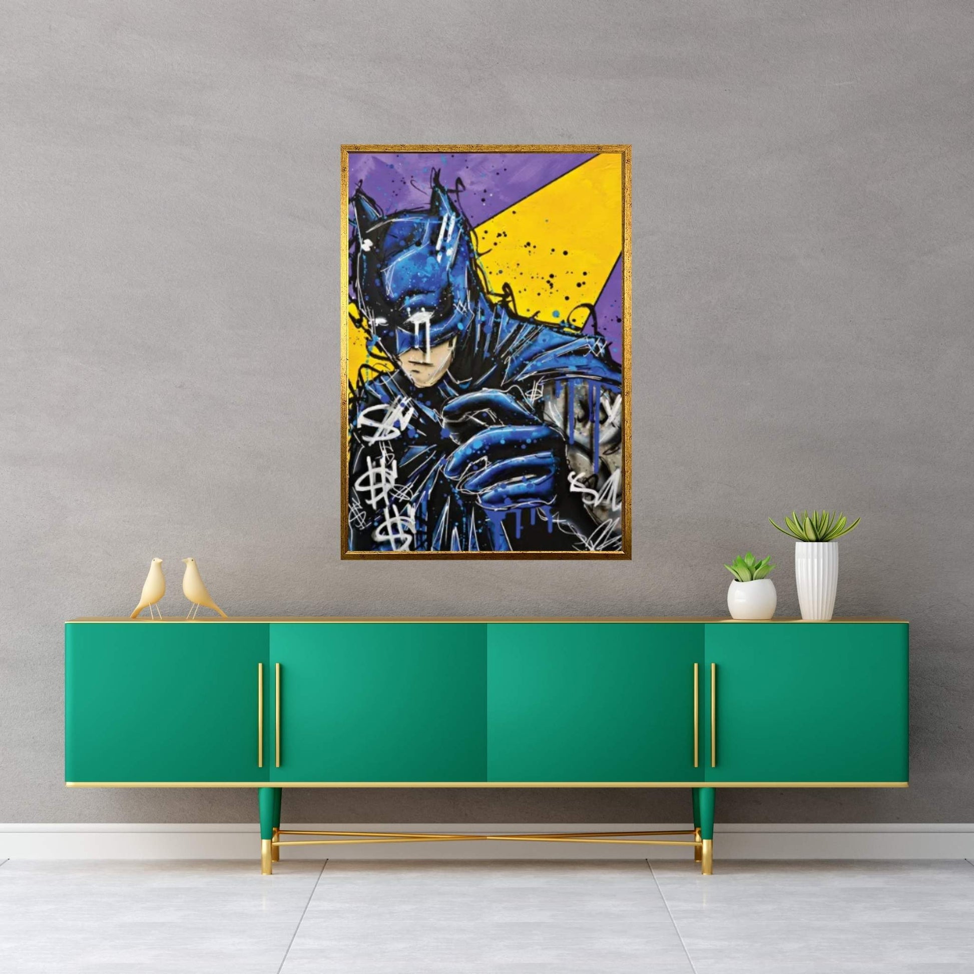 Retro Batsy Canvas Wall Art - Y Canvas