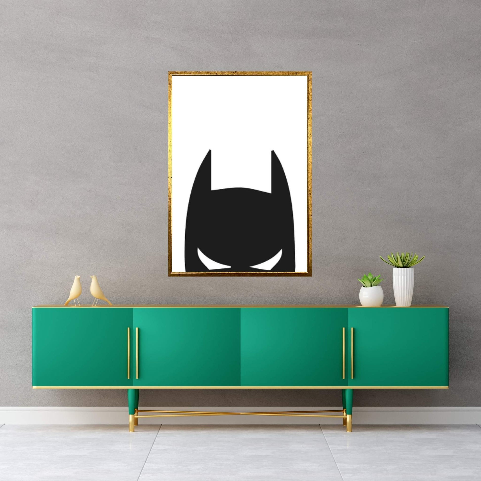 Batman Head Canvas Wall Art - Y Canvas