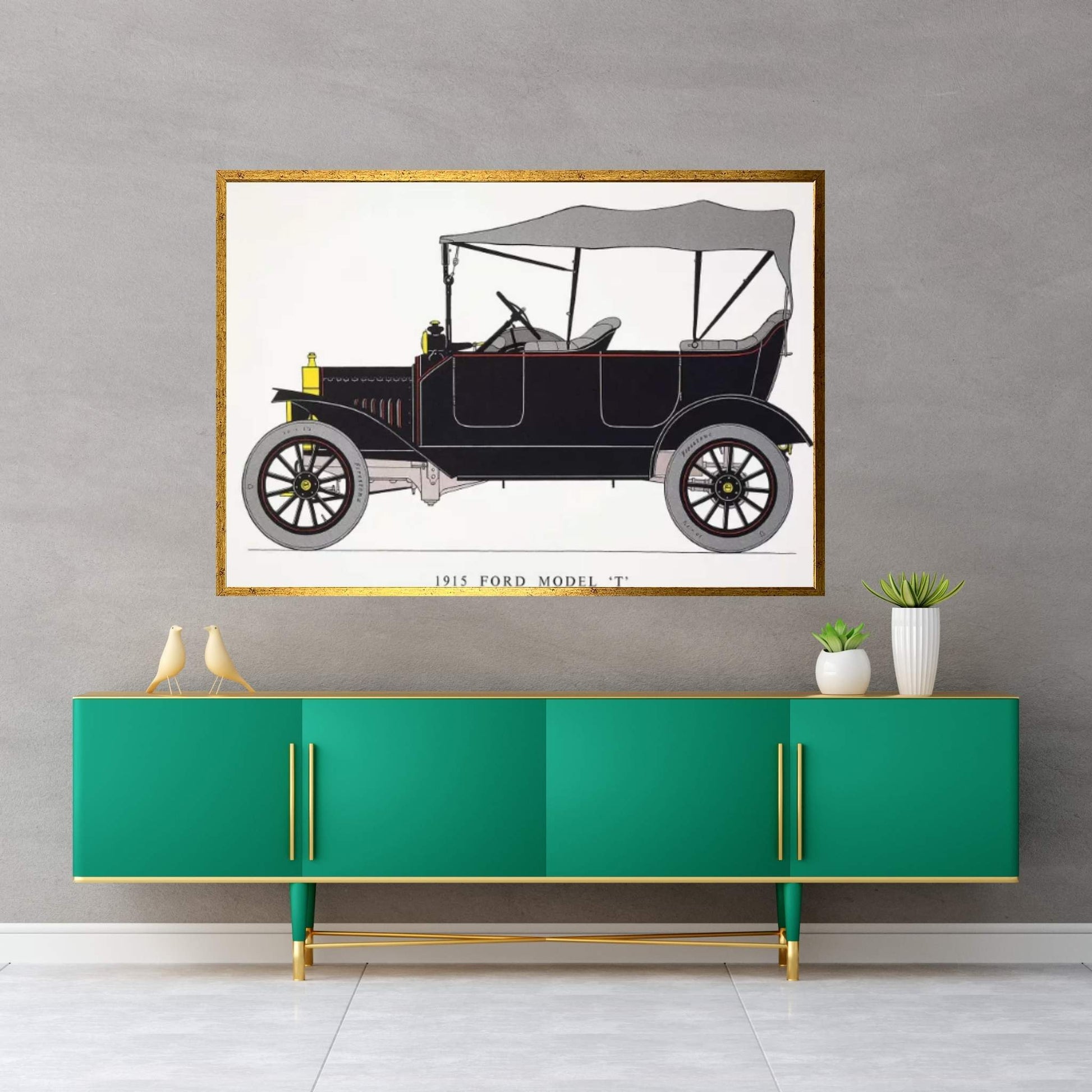 Auto: Model T Ford, 1915 Canvas Wall Art - Y Canvas