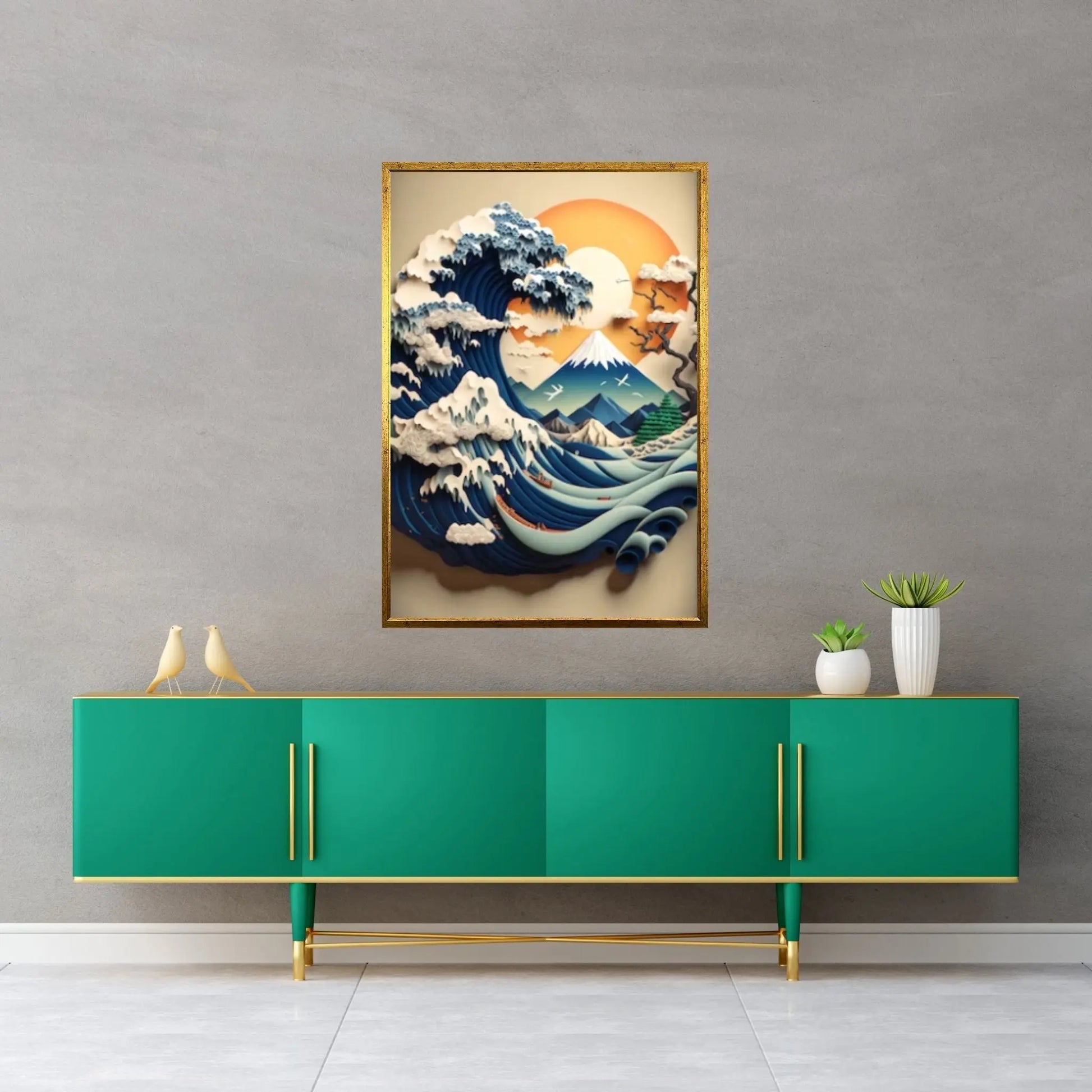 The Great Wave off Kanagawa print on canvas wall art Katsushika Large The Great Wave - Y Canvas