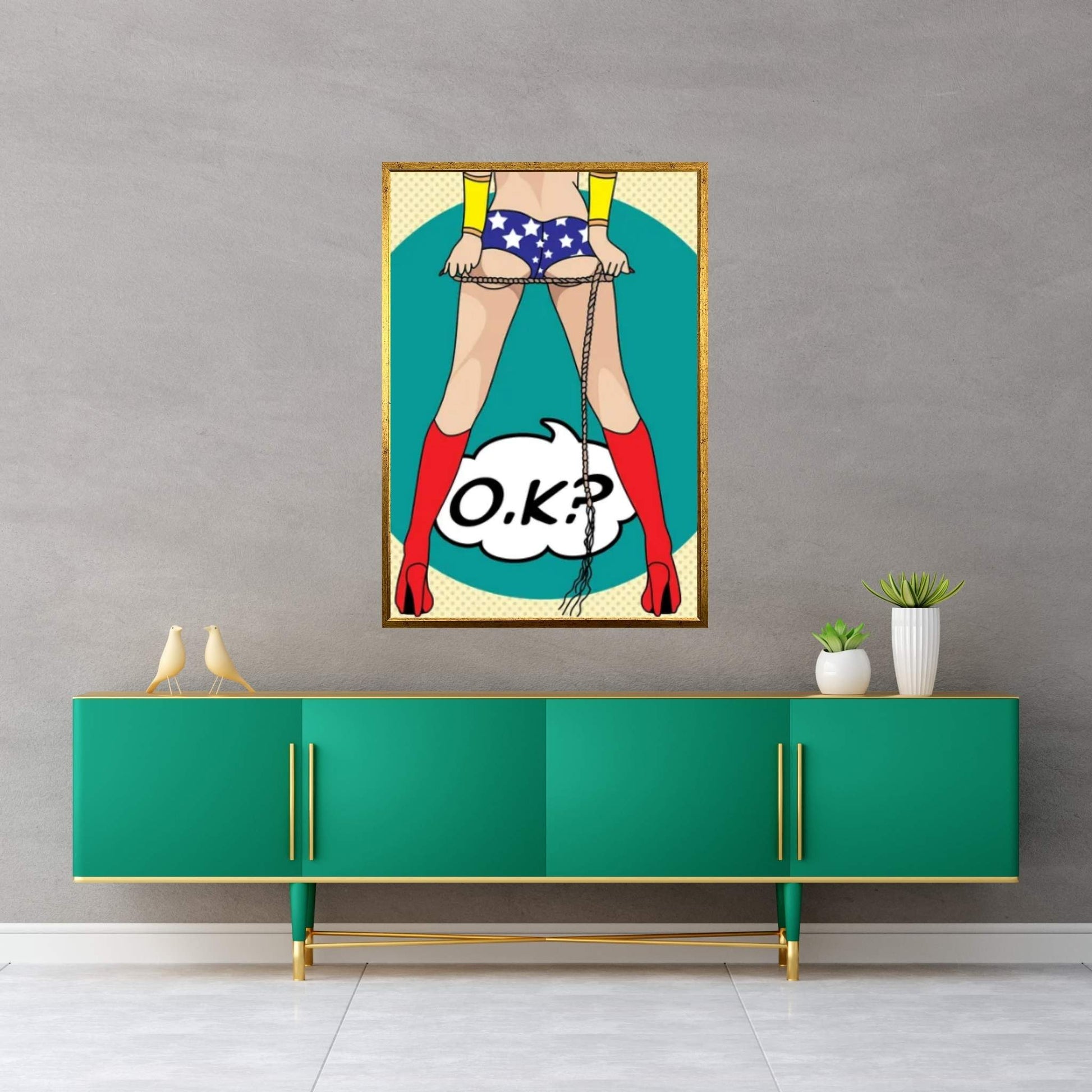 Wonder Woman Whip Canvas Wall Art - Y Canvas