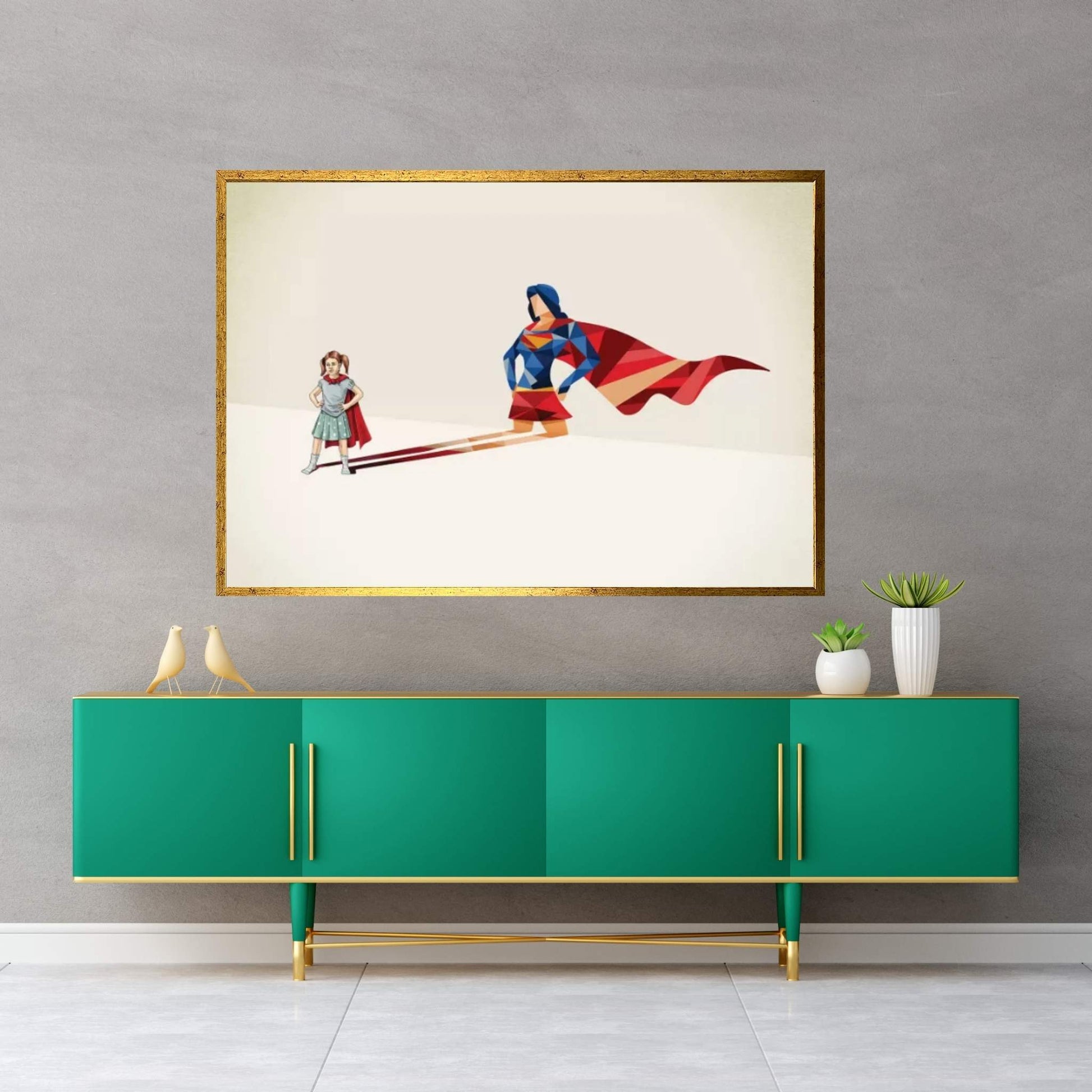 Walking Shadow Heroine Canvas Wall Art - Y Canvas