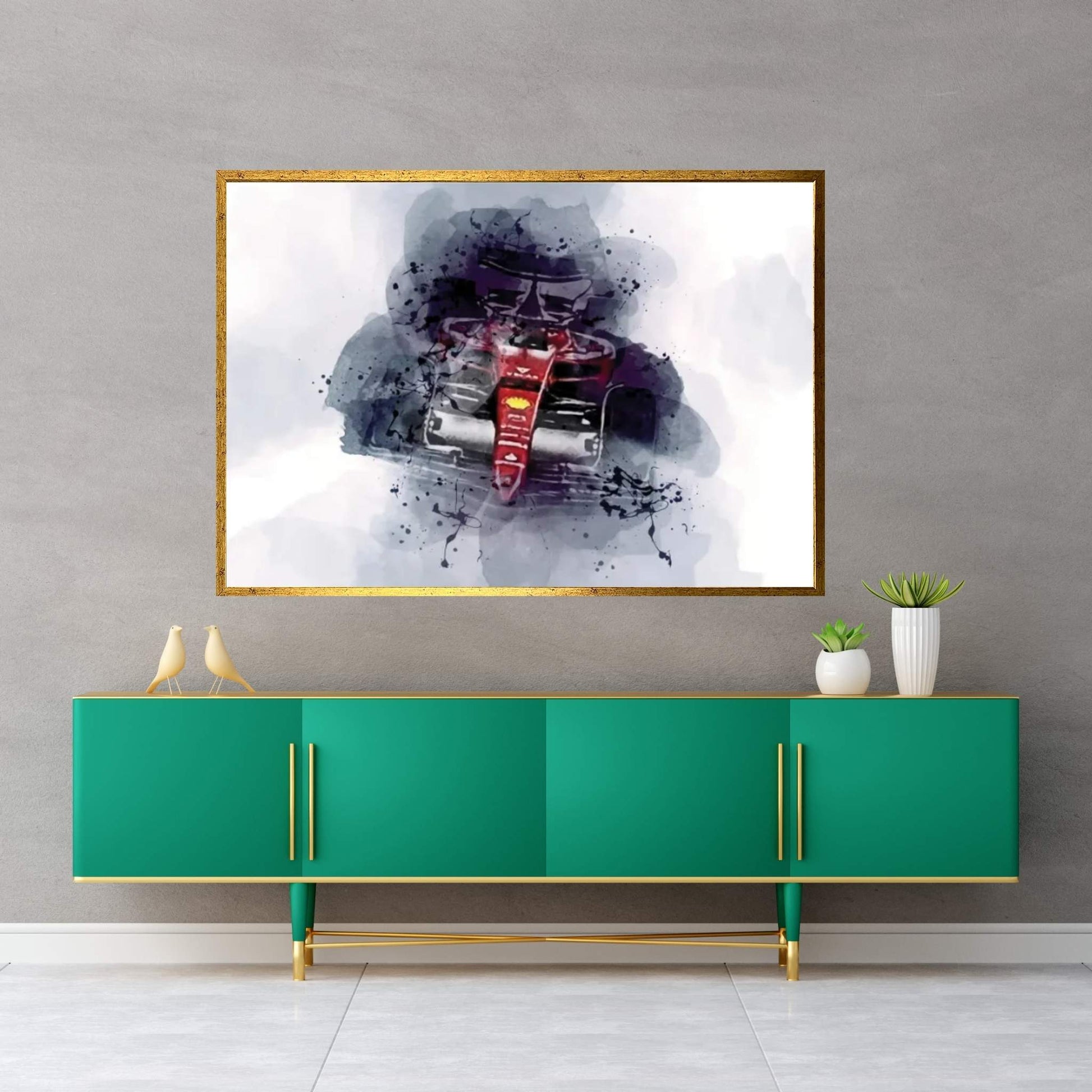 2022 Ferrari F1-75 Formula 1 Top F1 Racing Cars Canvas Wall Art - Y Canvas