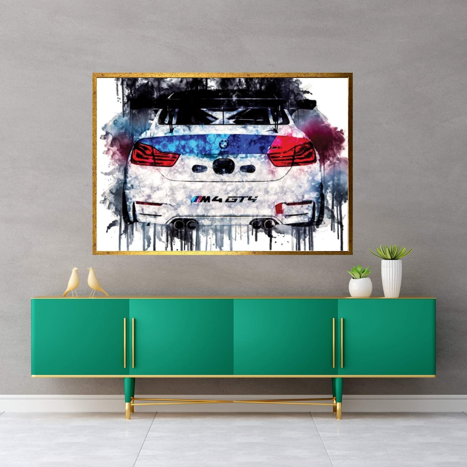 2018 BMW M4 GT4 Canvas Wall Art - Y Canvas