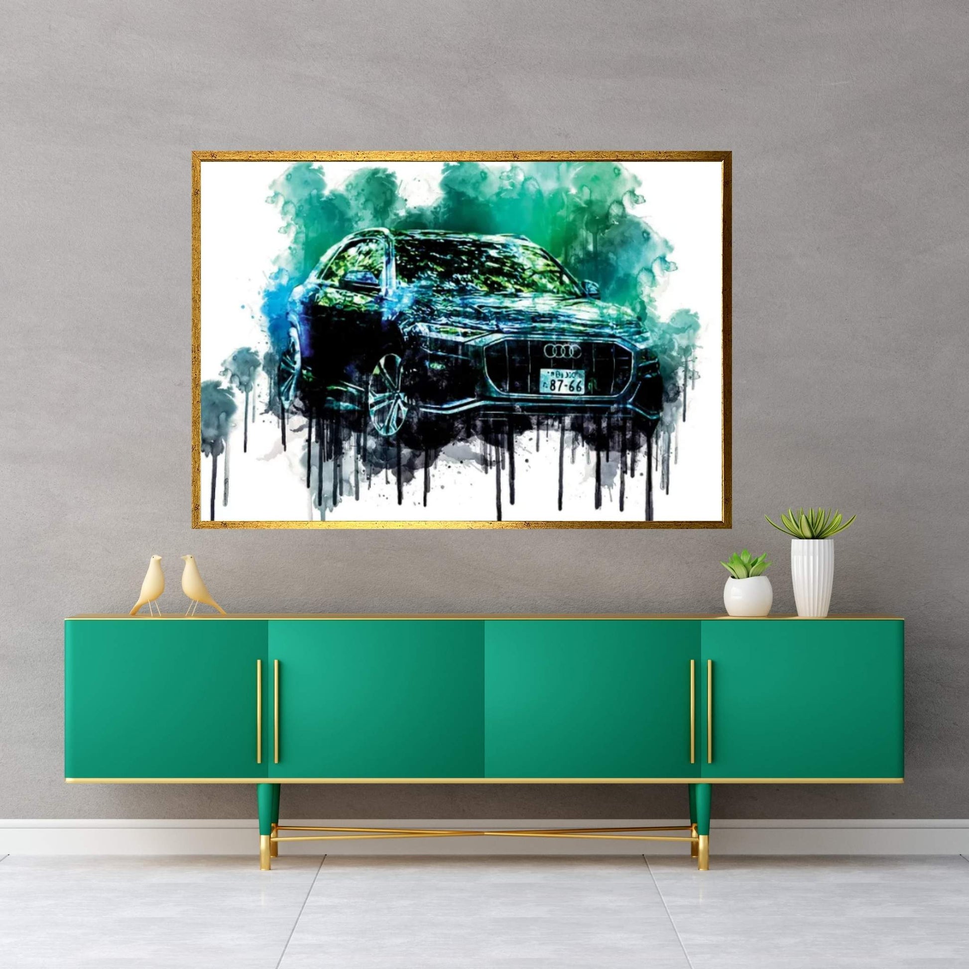 Audi Q8 55 TFSI Quattro S Line 2019 Canvas Wall Art - Y Canvas