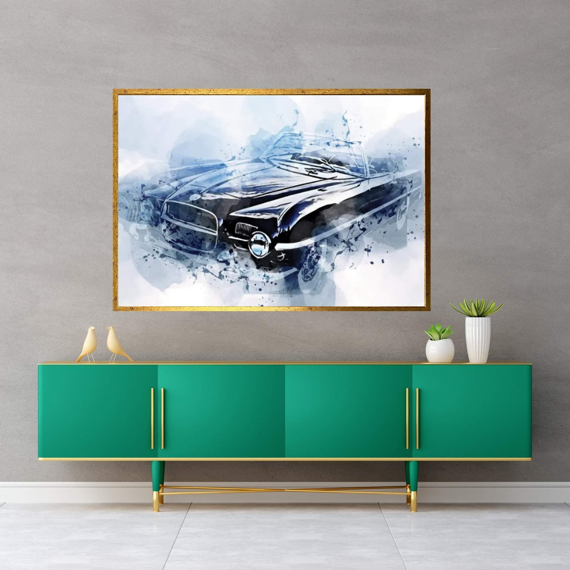 Dodge Firebomb Prototype Retro Cars 1953 Cars Black Cabriolet Cars Canvas Wall Art - Y Canvas