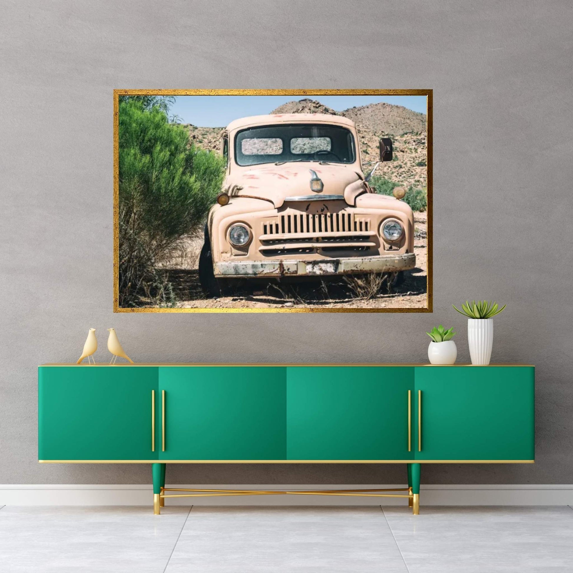 American West - Old Truck 66 Canvas Wall Art - Y Canvas