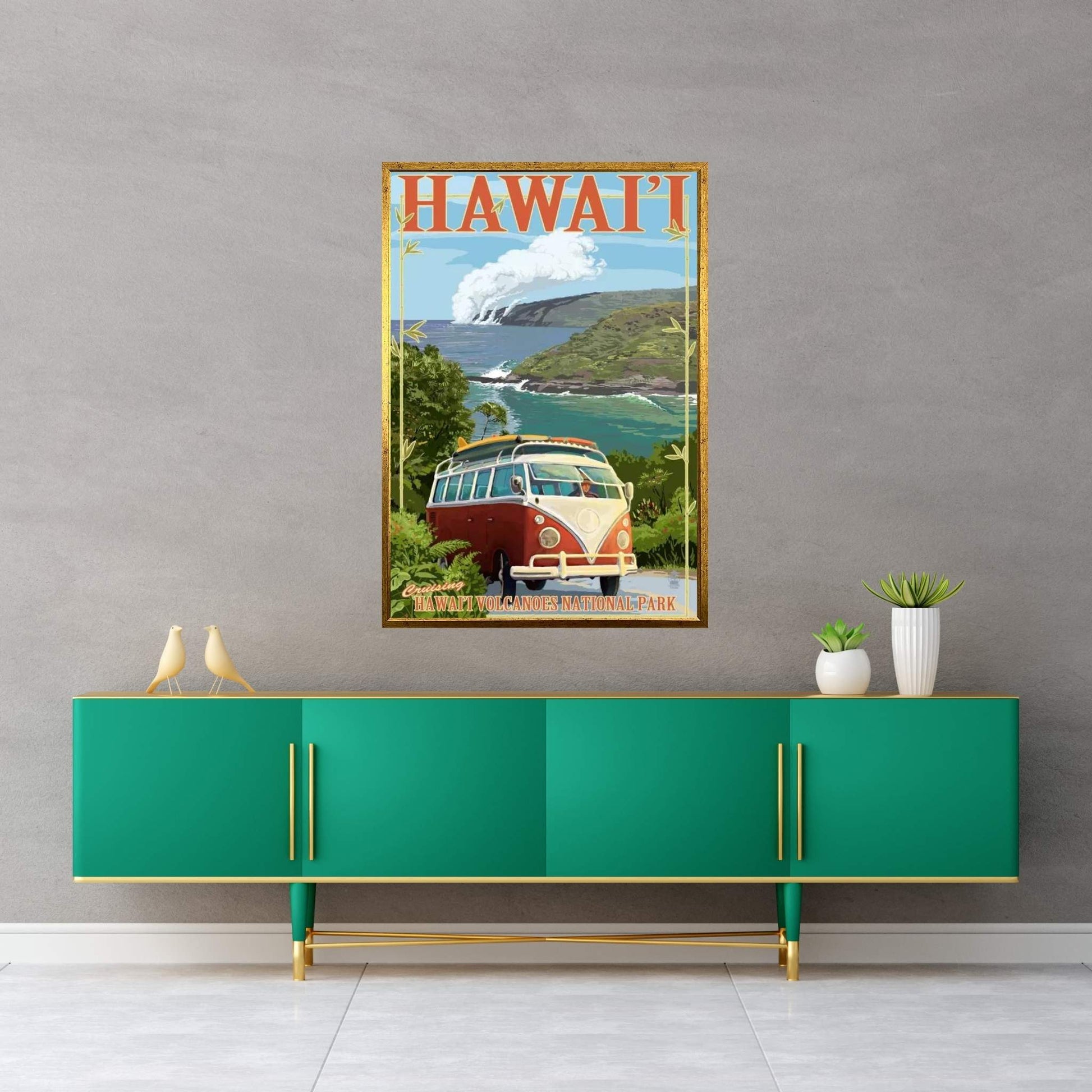 Hawai'i Volcanoes National Park (VW Type 2) Canvas Wall Art - Y Canvas