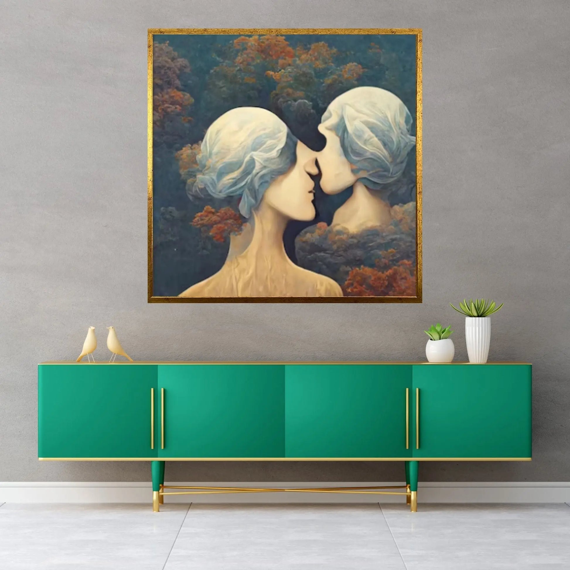 Rene Magritte Canvas Wall Art Poster, The Lovers Canvas, Rene Magritte the lovers Canvas - Y Canvas