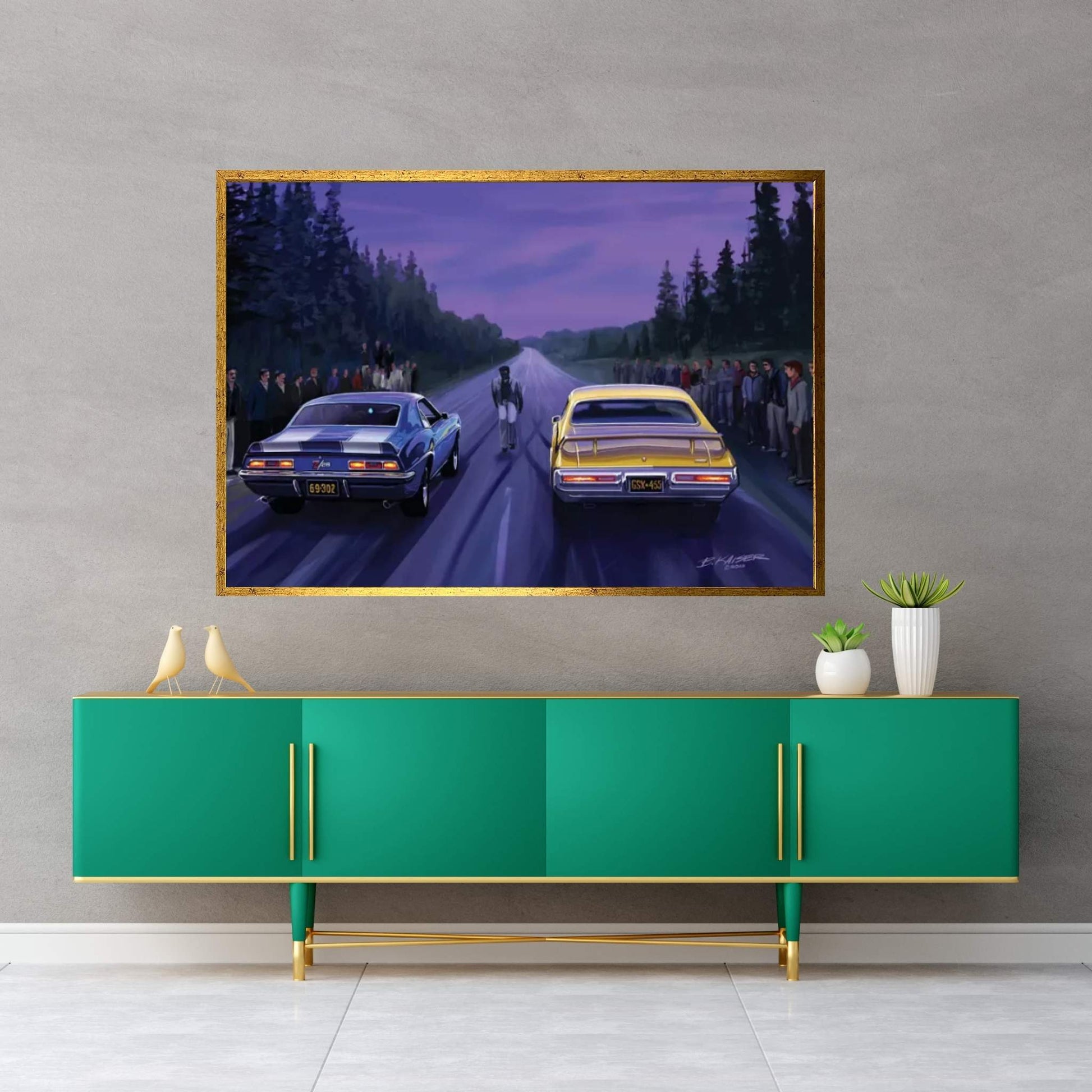 Back Road Races Canvas Wall Art - Y Canvas