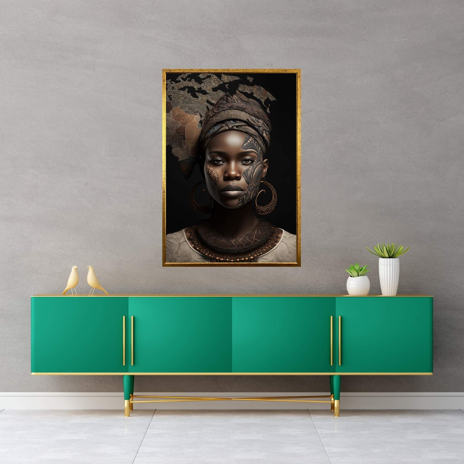 African Black Woman Canvas Wall Art Home Decor - Y Canvas