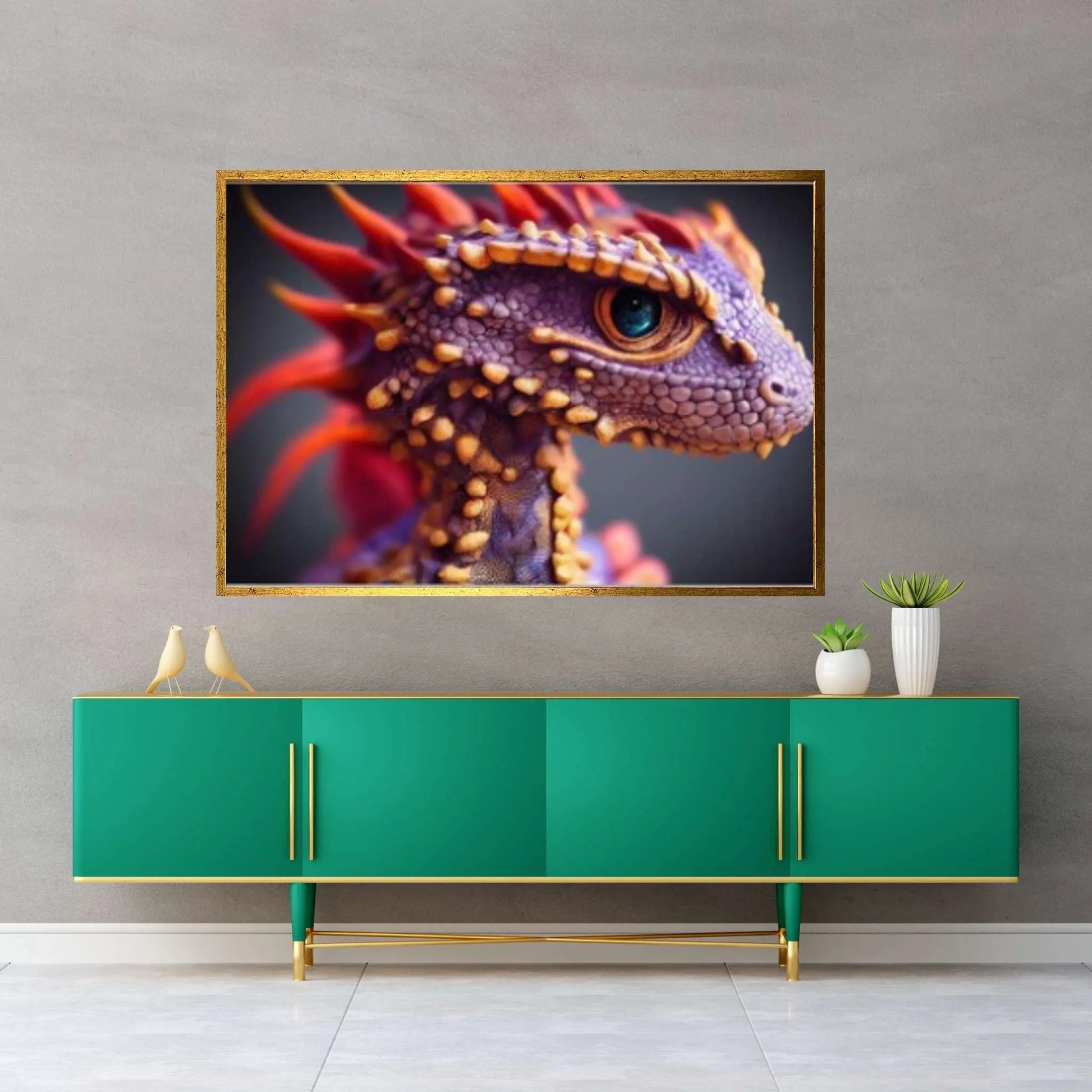 Dragon Warrior Print Canvas Wall Art Poster - Y Canvas