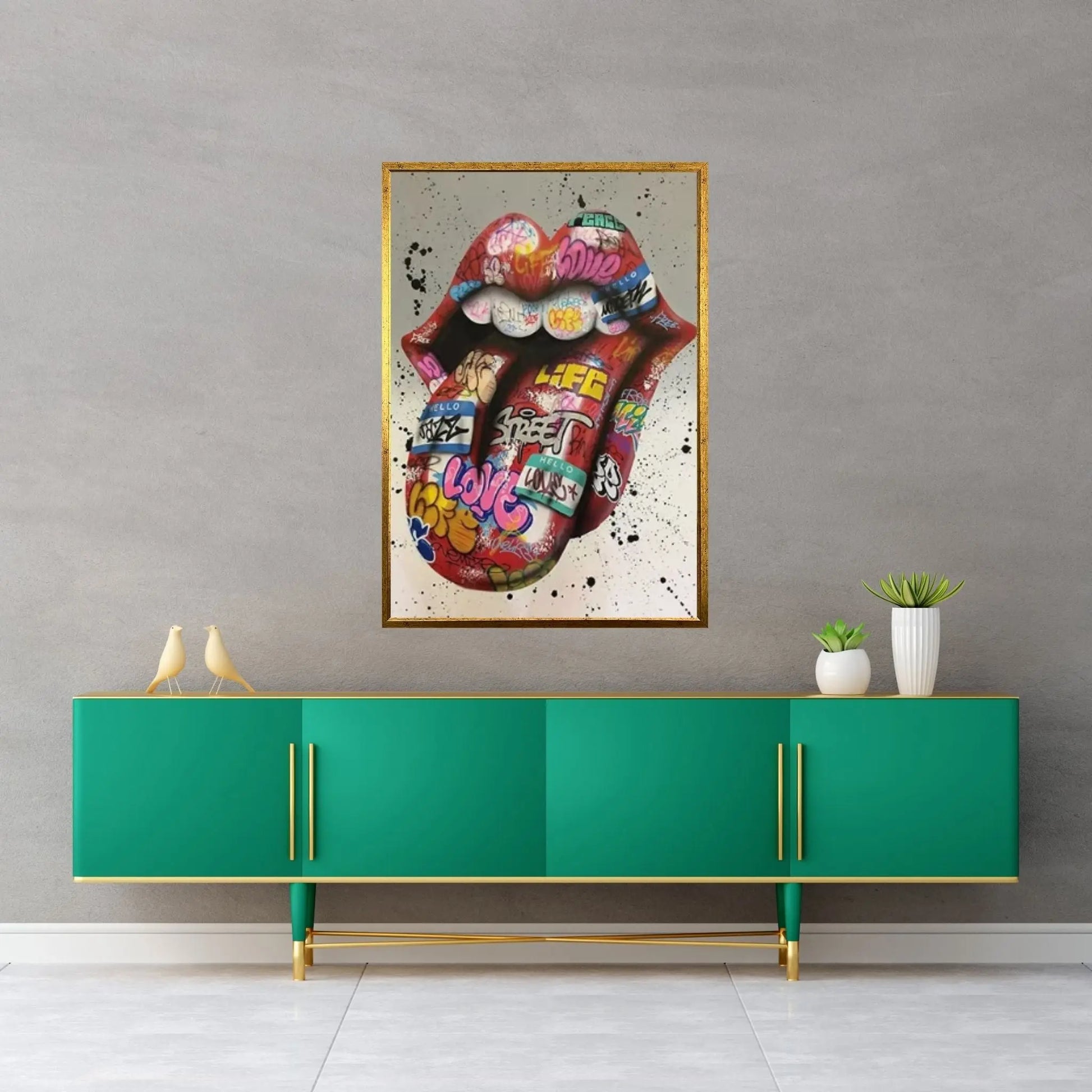 Street Graffiti Kissing Canvas Wall Art Print Painting Posters And Prints Abstract Picture Wall Art Banksy Wall Art - Y Canvas