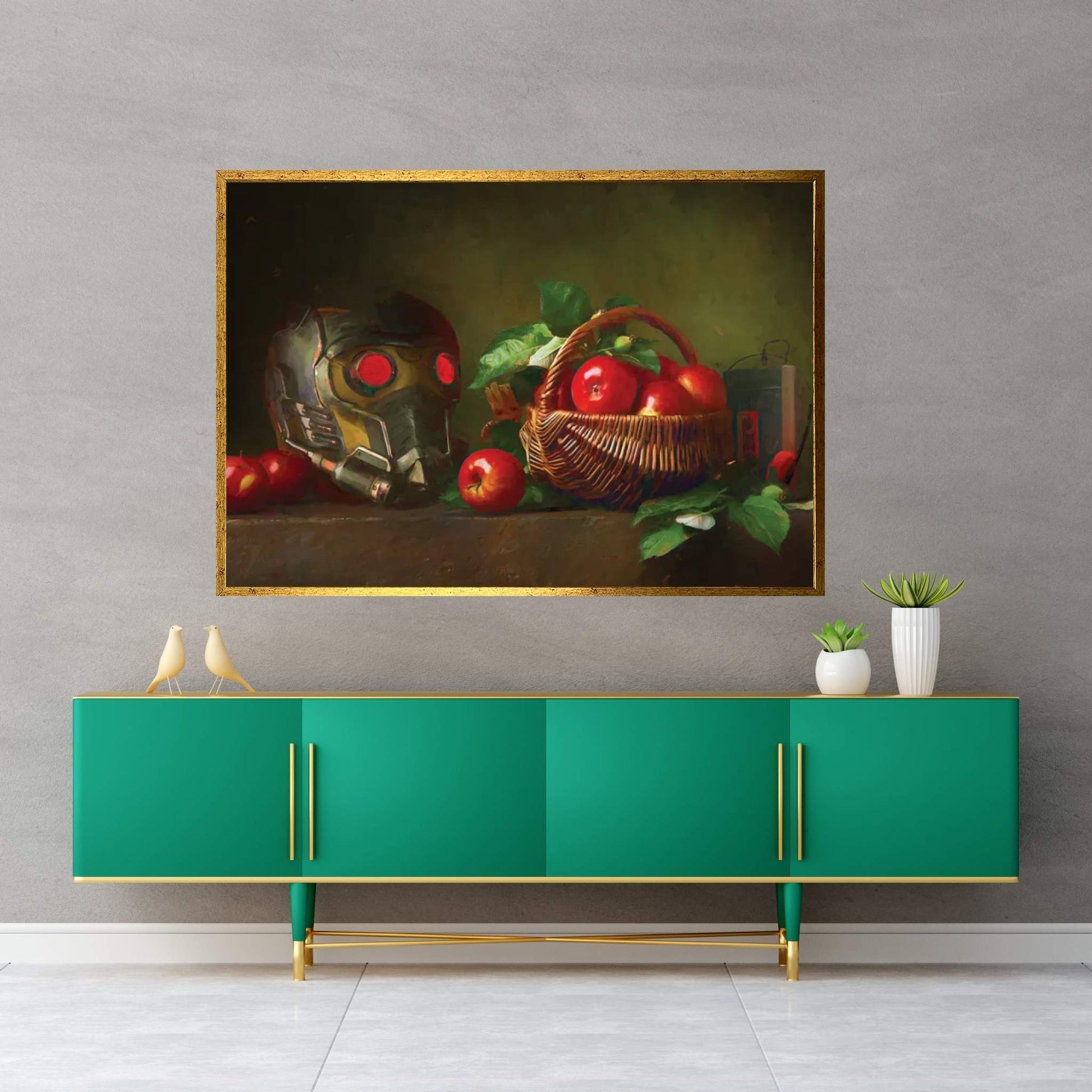 Starlord Helmet On Still Life Canvas Wall Art - Y Canvas