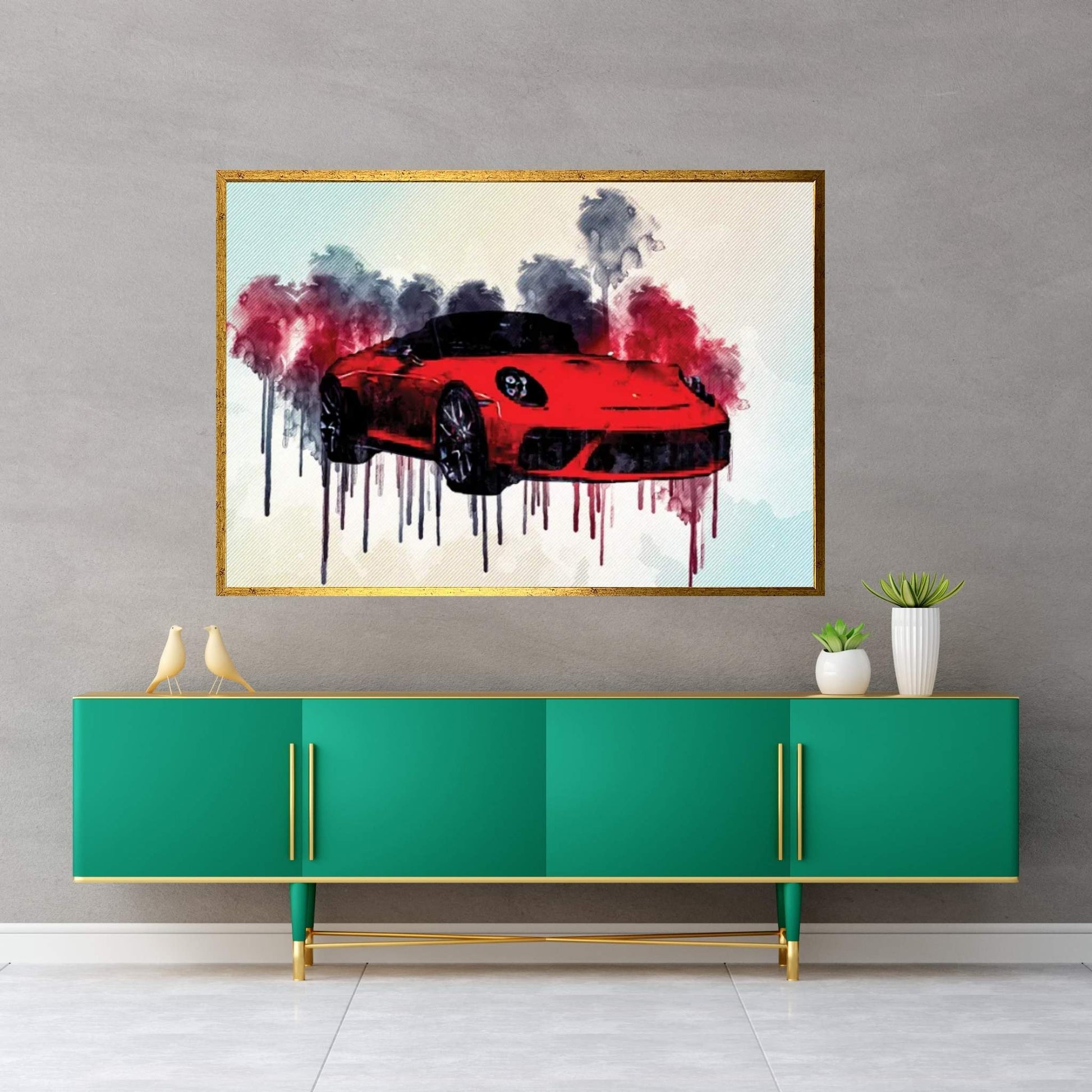 Porsche 911 Speedster Ii Concept 2018 Red Sports Tuning Front View Exterior German Sports Cars Canvas Wall Art - Y Canvas