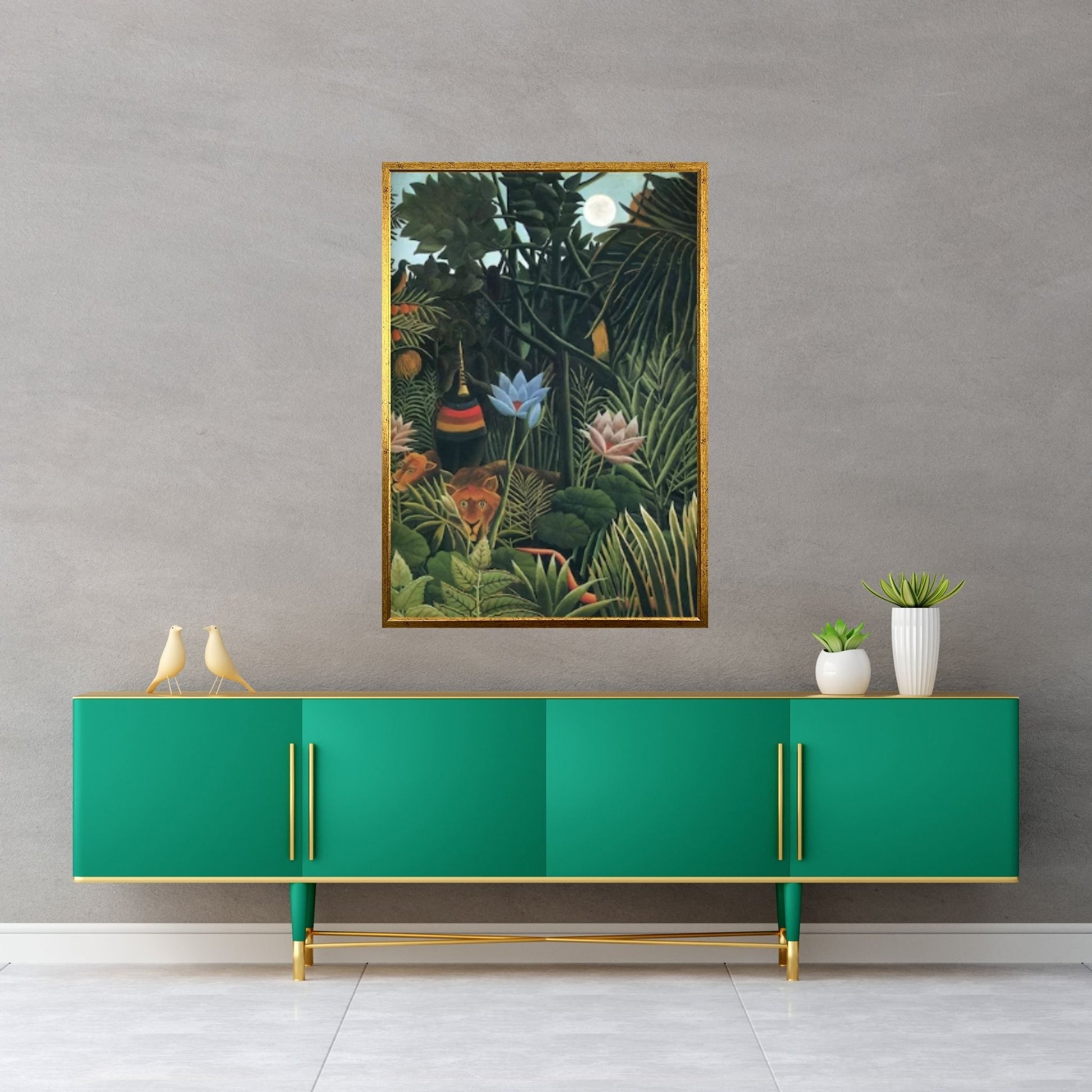 Henri Rousseau The Dream Canvas Wall Art Poster, Tropical Exhibition Canvas Wall Art Poster - Y Canvas