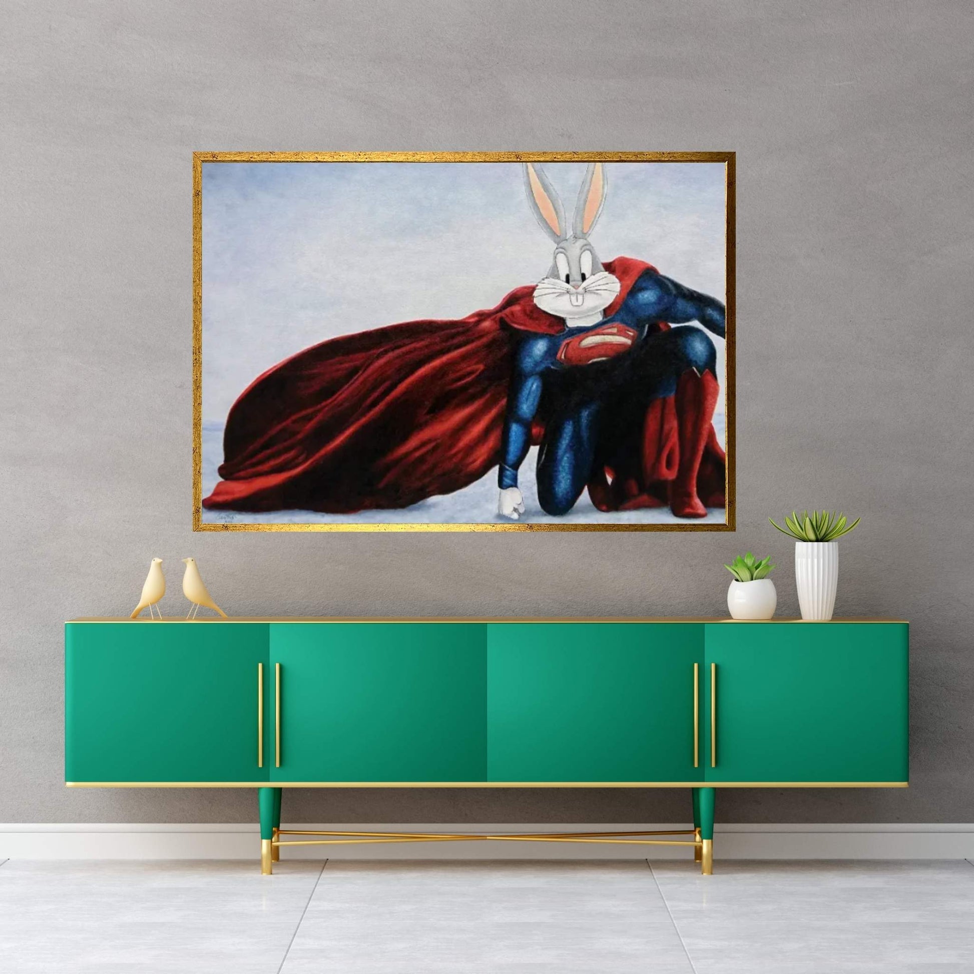 Bunny Of Steel Canvas Wall Art - Y Canvas