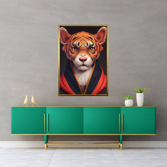 Abstract Anime Animal Tiger Leopar Wall Art, Creative Animal Modeling Wall Art - Y Canvas