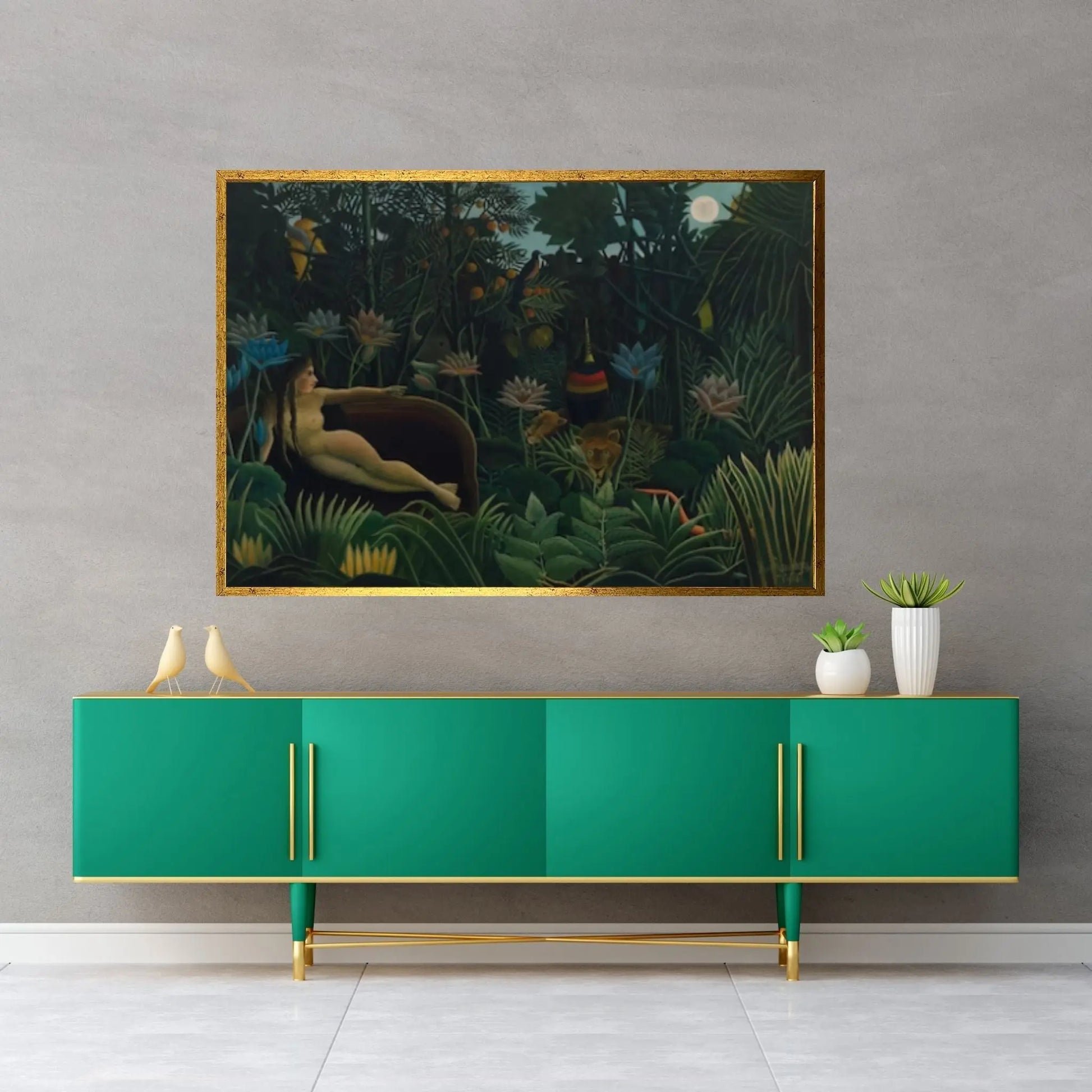 Henri Rousseau,The Equatorial Jungle Canvas Wall Art The Dream 1910 Henri Rousseau Canvas Wall Art - Y Canvas