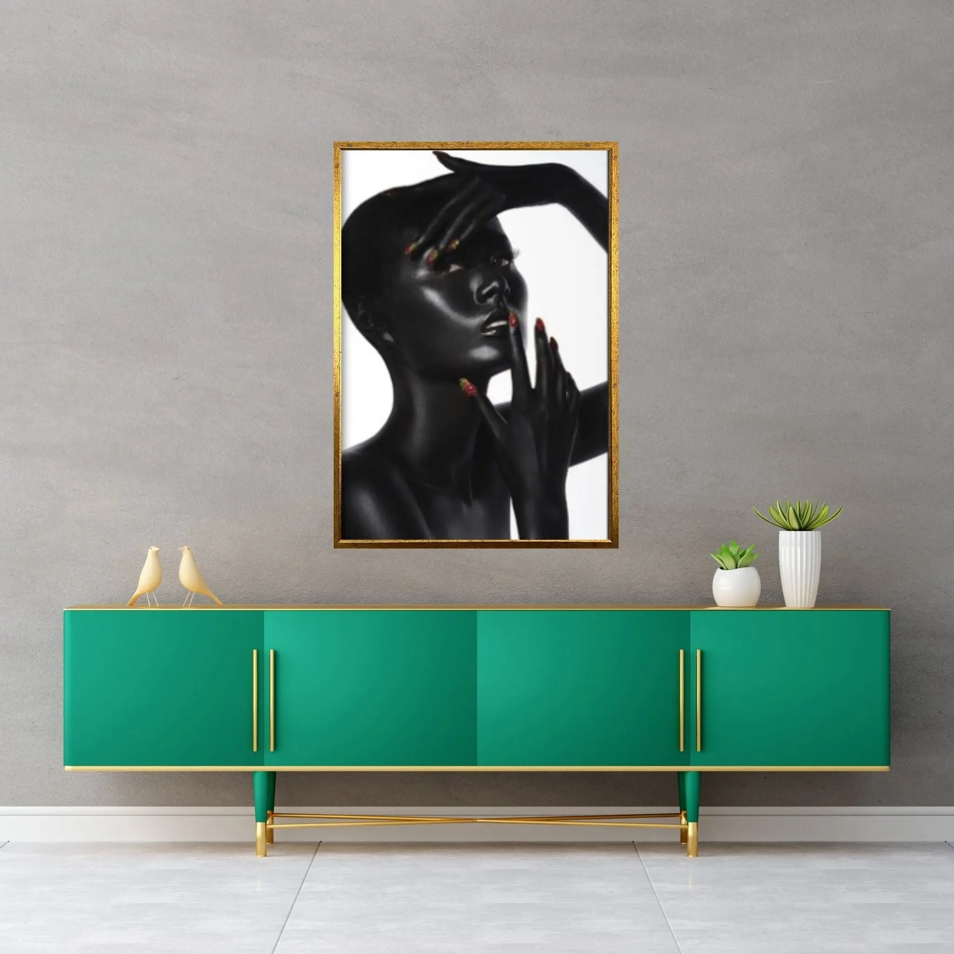 Black American Afro African Nude Woman Indian Oil Painting on Canvas Posters and Prints Scandinavian Wall Art Picture - Y Canvas