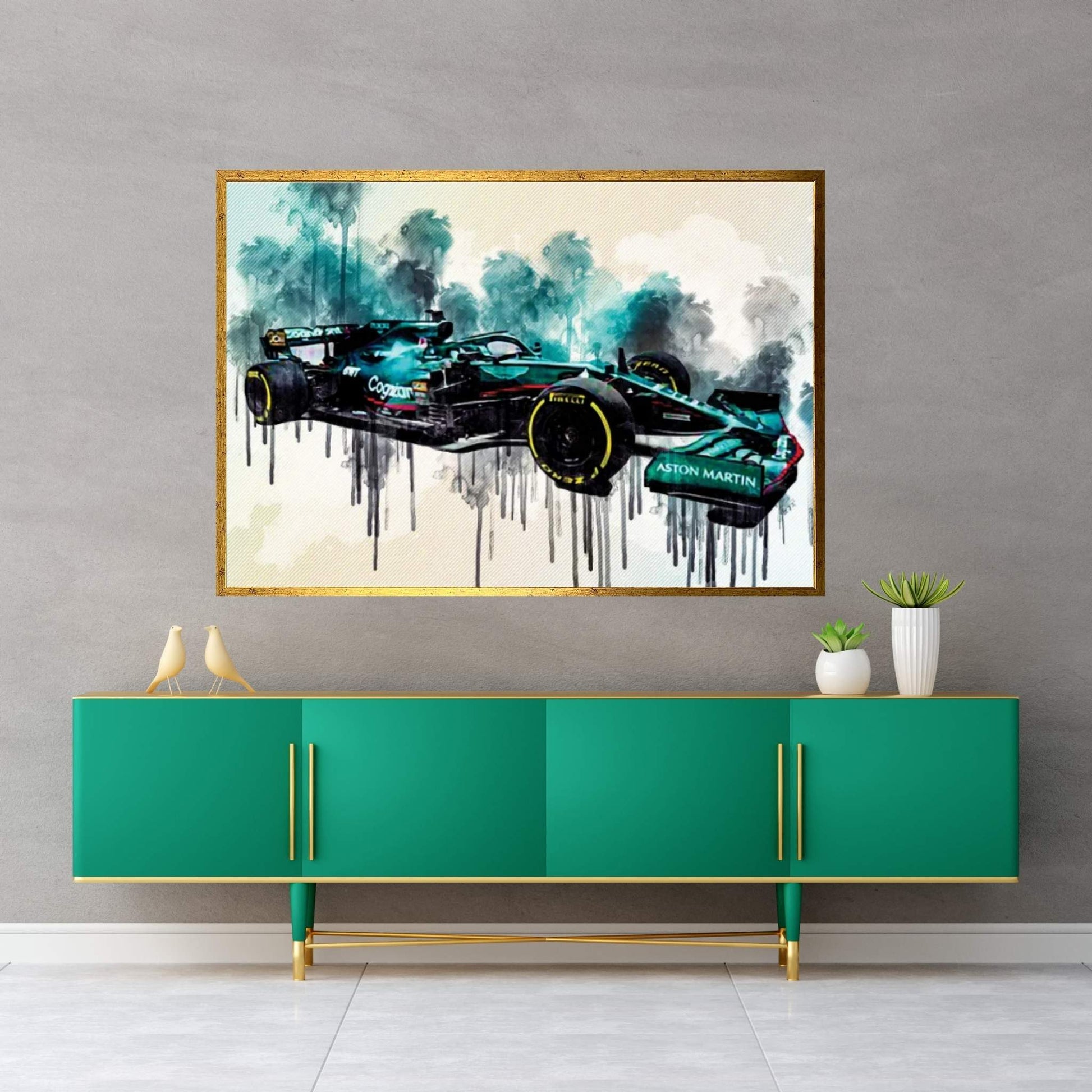 Aston Martin Amr21 2021 Front View Exterior Formula Canvas Wall Art - Y Canvas