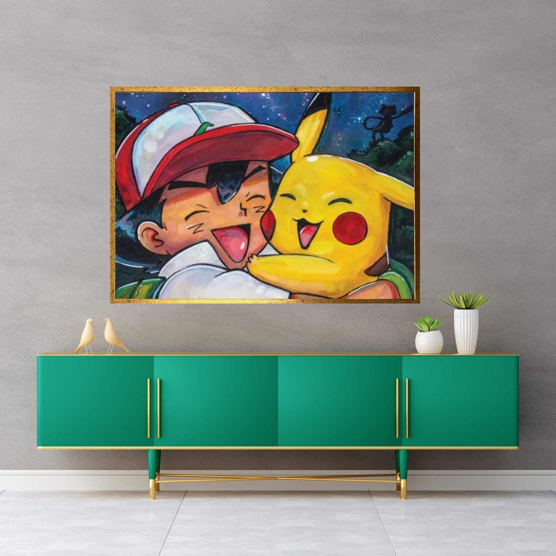 Pokémon - Ash And Pikachu Canvas Wall Art - Y Canvas