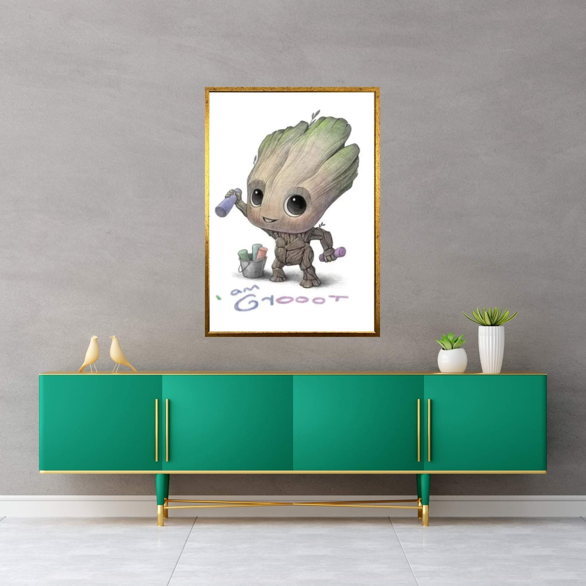 Baby Groot Canvas Wall Art - Y Canvas