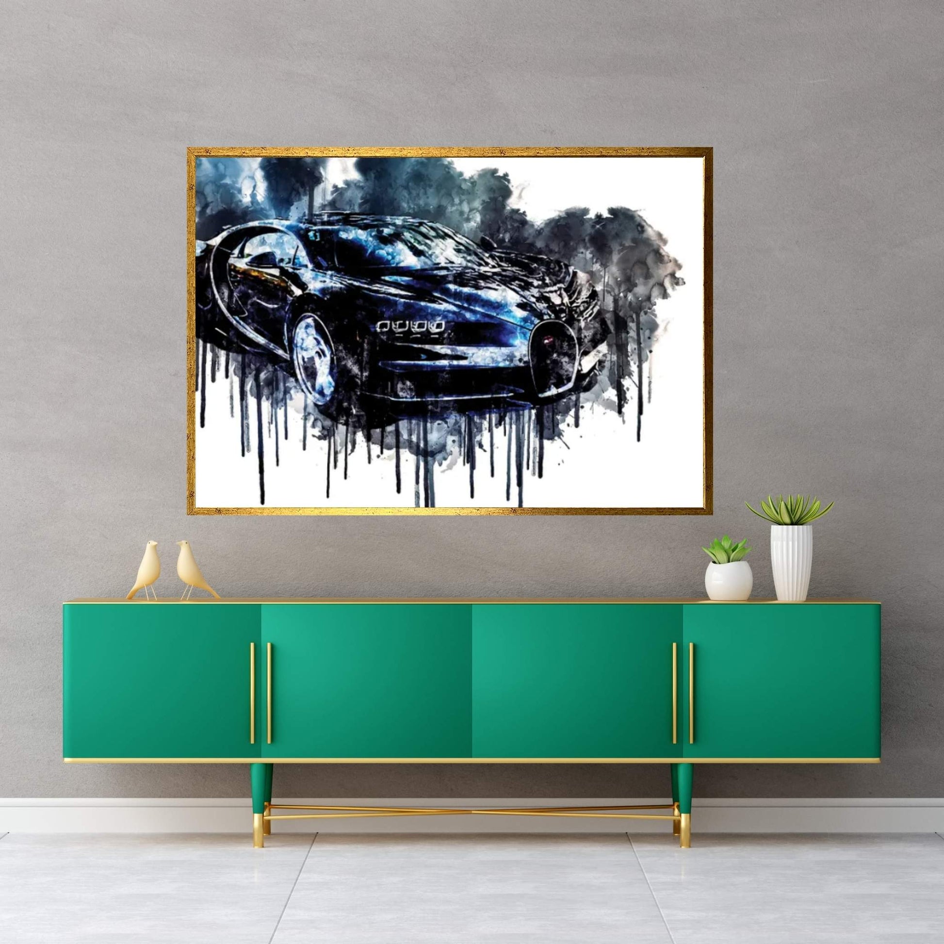 2017 Bugatti Chiron Geneva Auto Expo Vehicle XLVIII Canvas Wall Art - Y Canvas