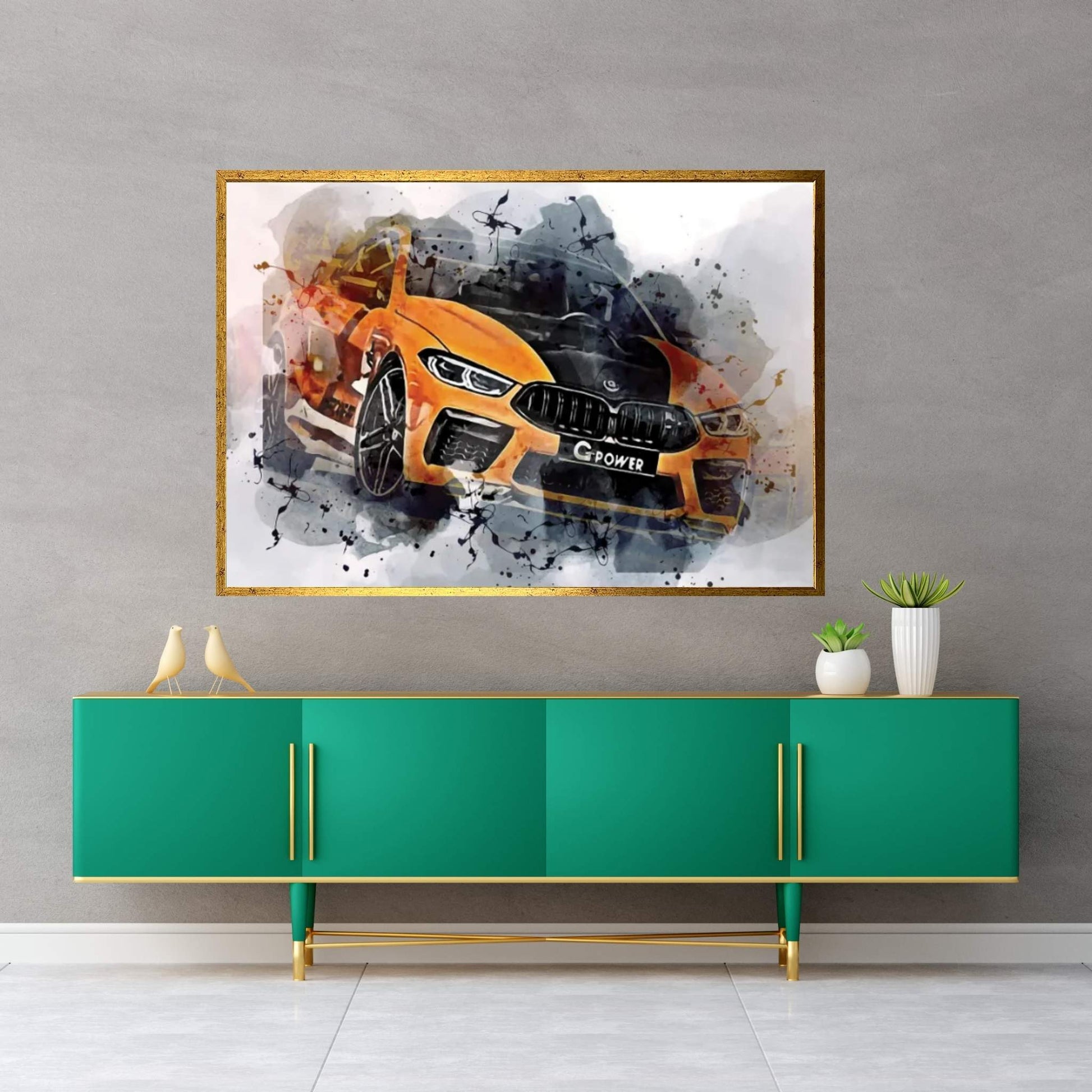 G-Power G8M Hurricane Rs Orange Sports Coupe BMW M8 F92 Exterior Canvas Wall Art - Y Canvas