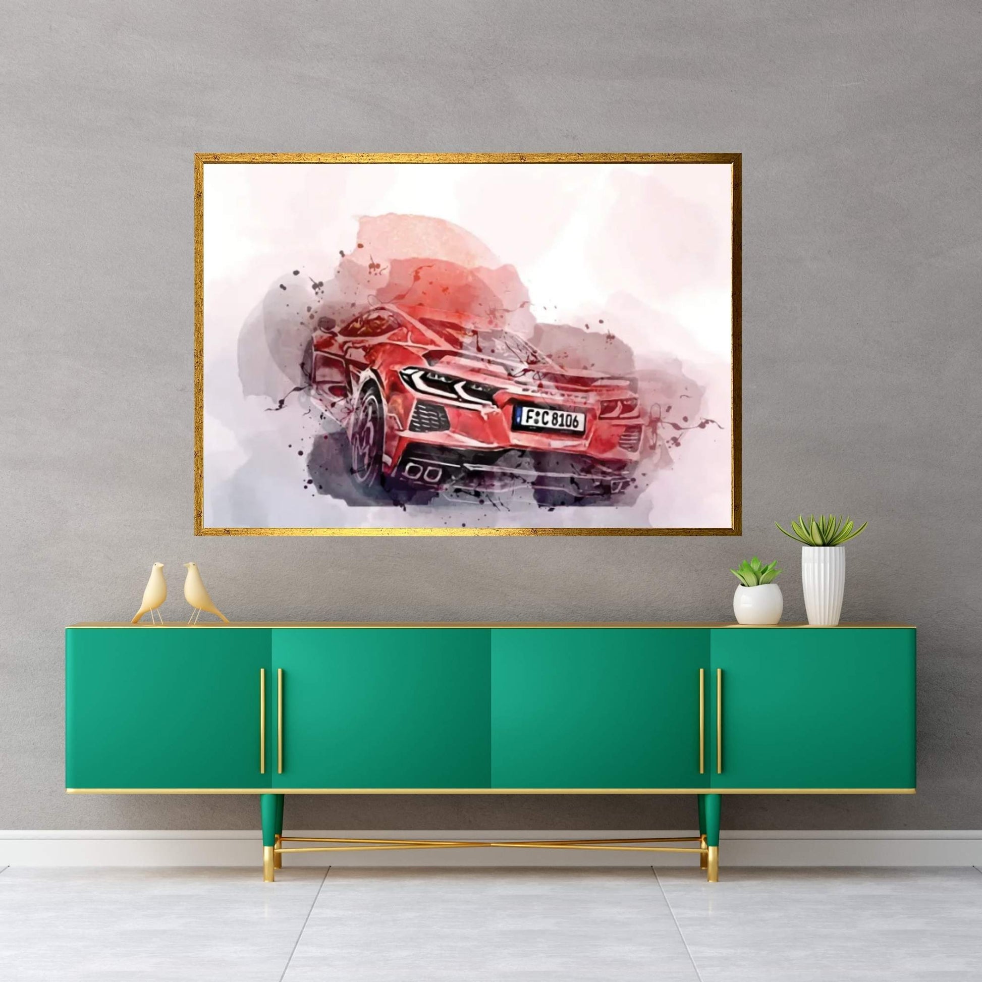 2021 Chevrolet Corvette Stingray Exterior Canvas Wall Art - Y Canvas